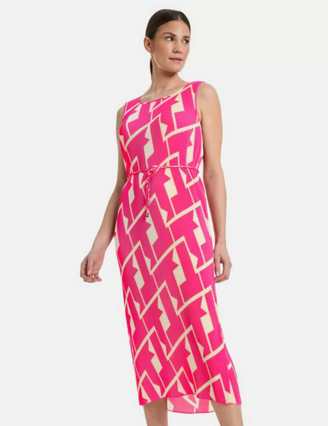 GERRY WEBER Midikleid Gemustertes Plisseekleid mit Taillenband günstig online kaufen
