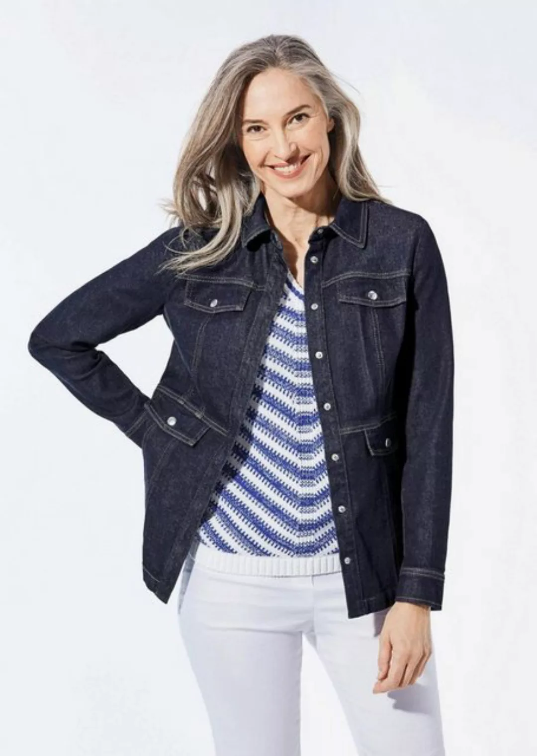 GOLDNER Outdoorjacke Kurzgröße: Jeansjacke mit sportlichen Details günstig online kaufen