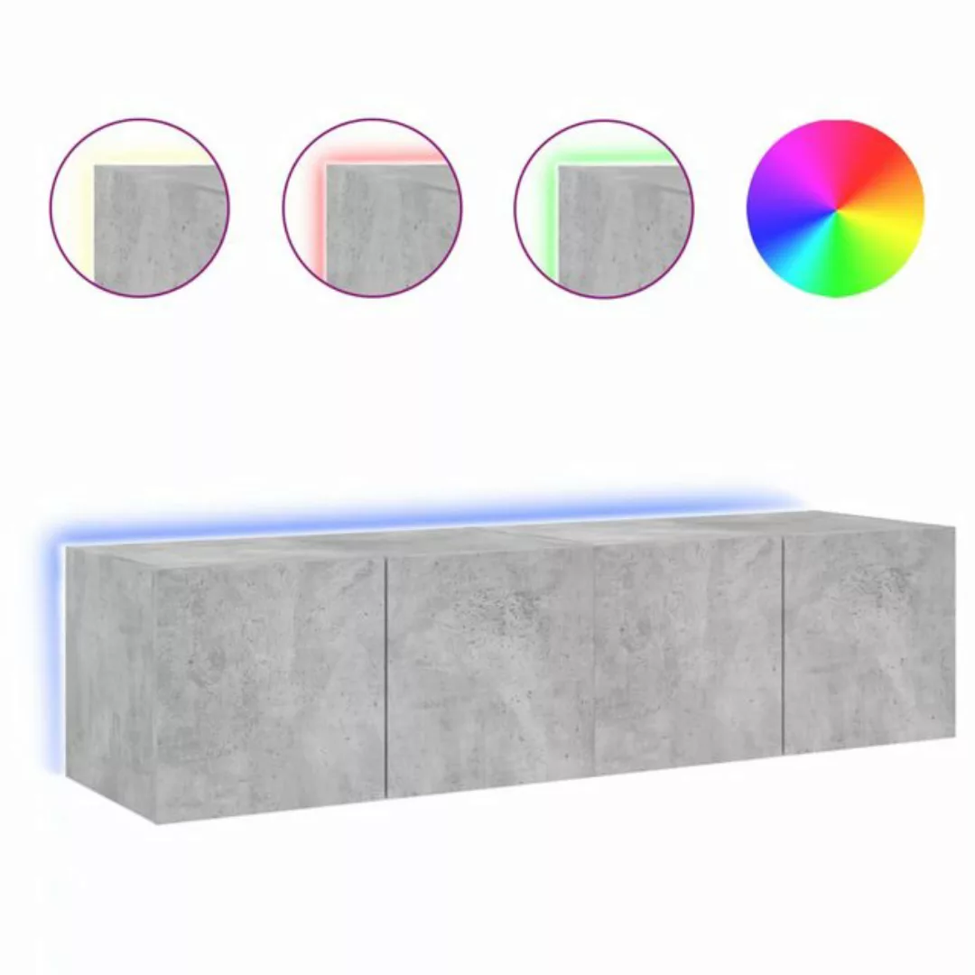 vidaXL TV-Schrank TV-Wandschränke mit LED-Leuchten 2 Stk Betongrau 60x35x31 günstig online kaufen