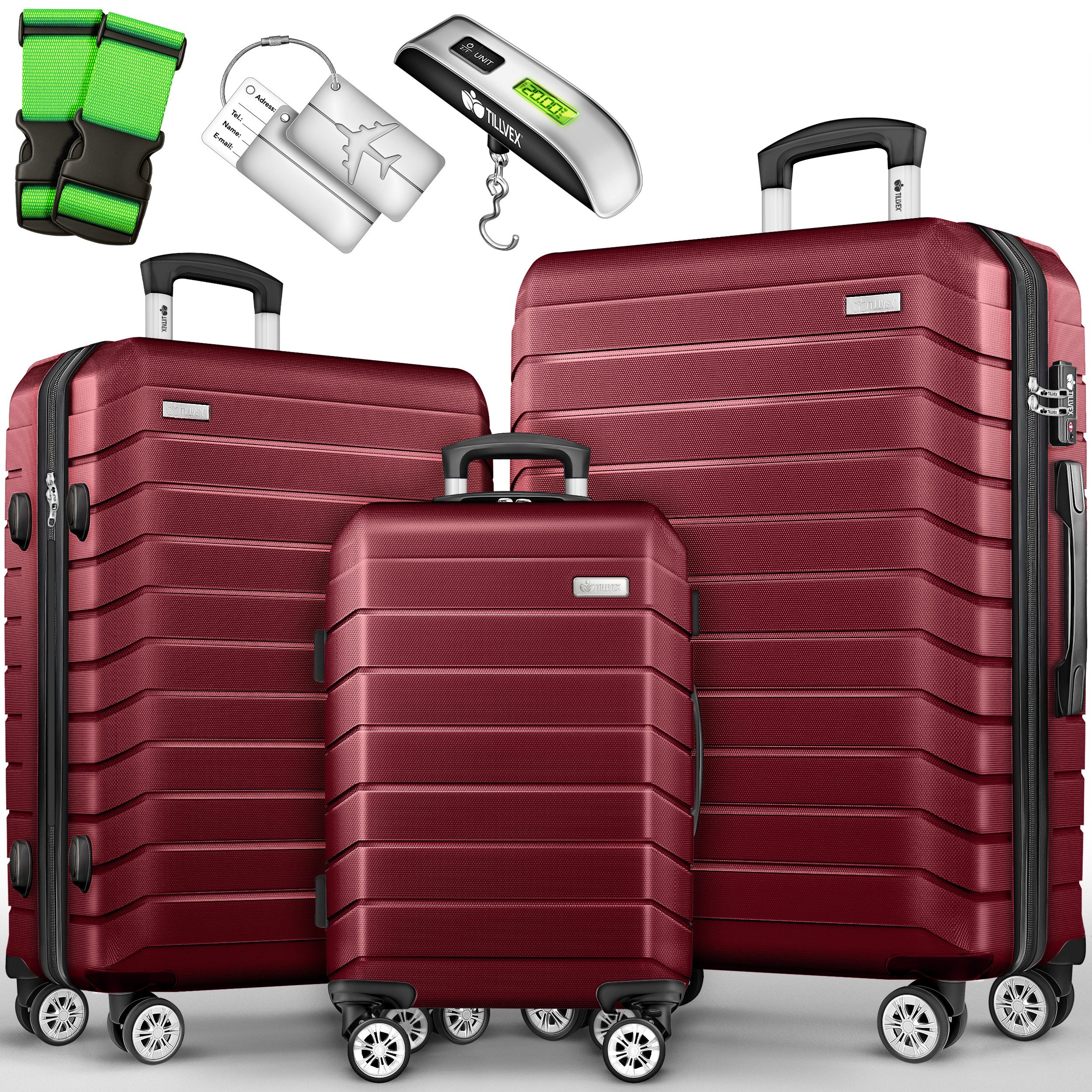 tillvex Trolleyset Reisekoffer Set Koffer Hartschale günstig online kaufen