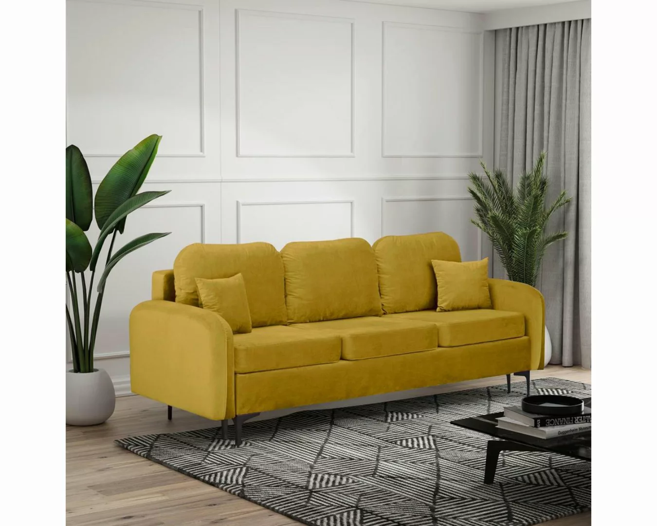 Compleo Schlafsofa 228 cm breit BELLA, Klassisch design, Metallfüße günstig online kaufen