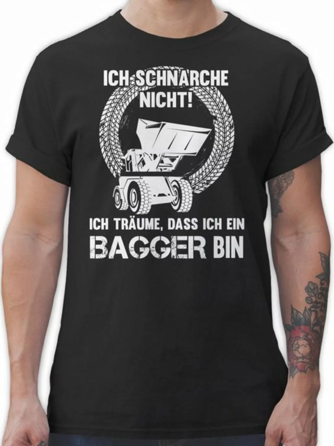 Shirtracer T-Shirt Ich schnarche nicht ich bin ein Bagger Fahrzeuge günstig online kaufen