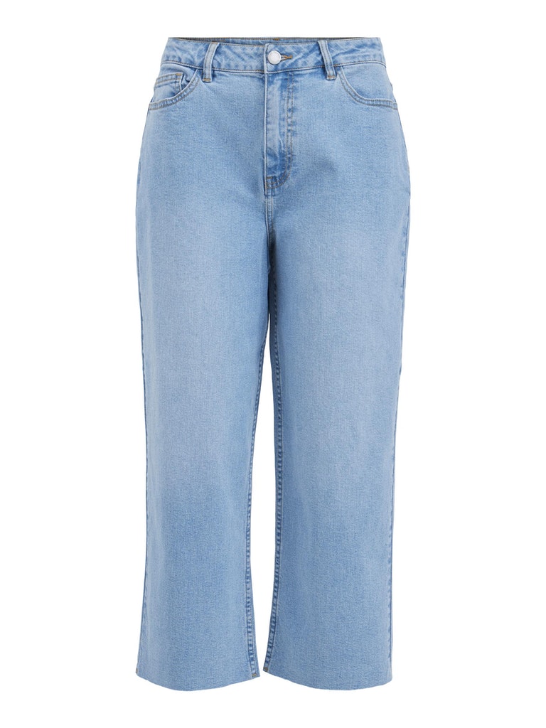 VILA Cropped Fit Wide Fit Jeans Damen Blau günstig online kaufen