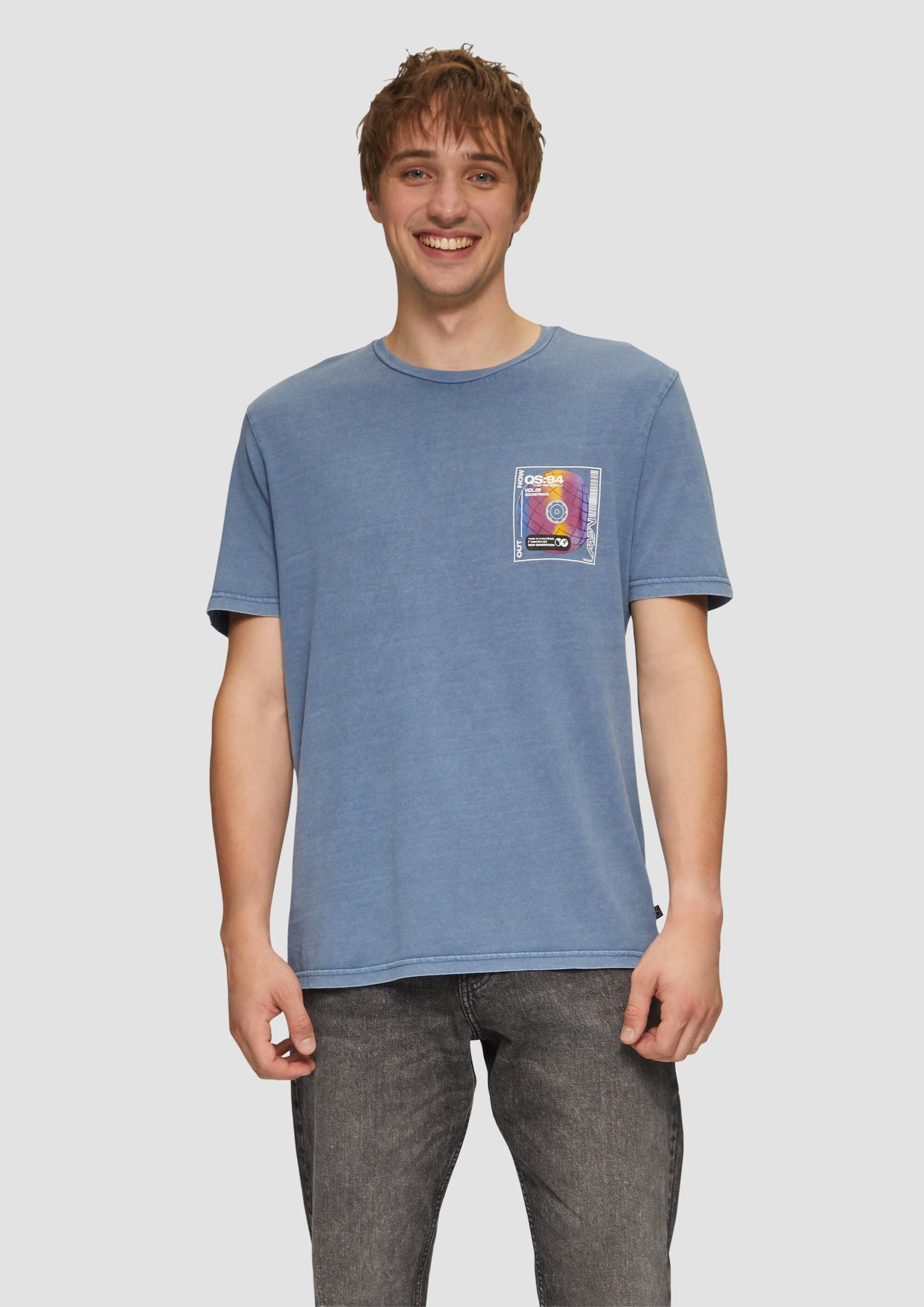 QS Kurzarmshirt Gewaschenes T-Shirt mit Front- günstig online kaufen