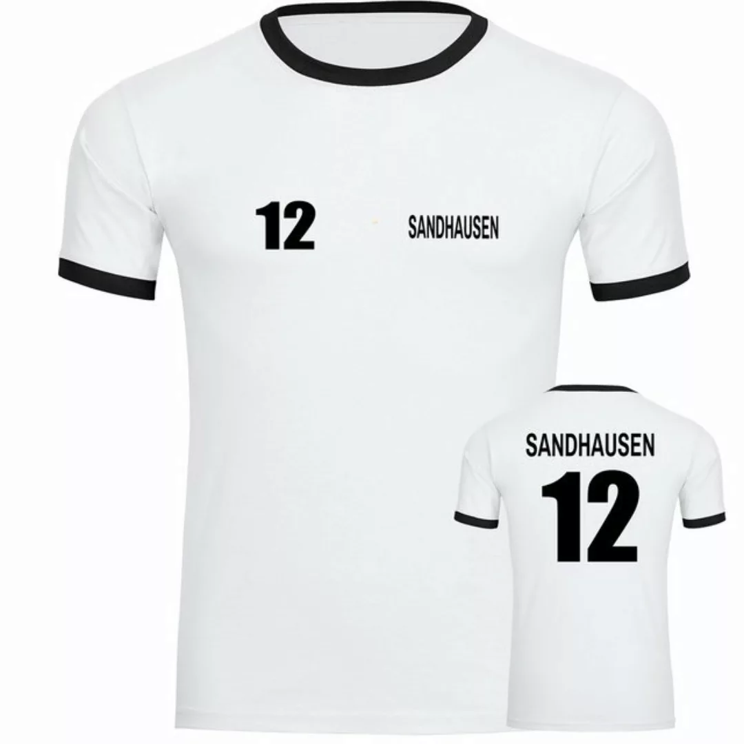 multifanshop T-Shirt Kontrast Sandhausen - Trikot Nummer 12 - Männer günstig online kaufen