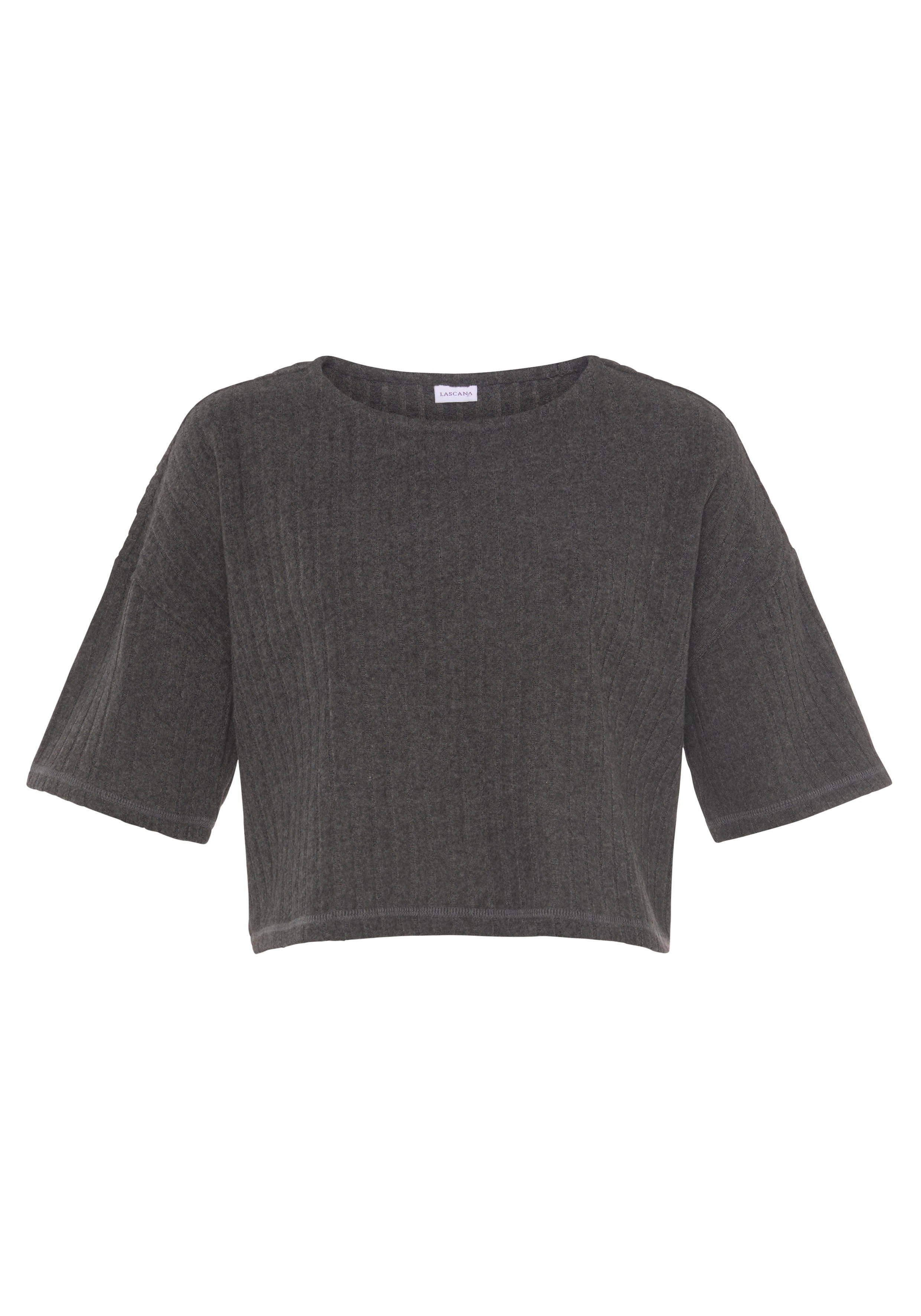 LASCANA 3/4-Arm-Shirt Lounge-/Strickshirt aus weichem Strick, günstig online kaufen