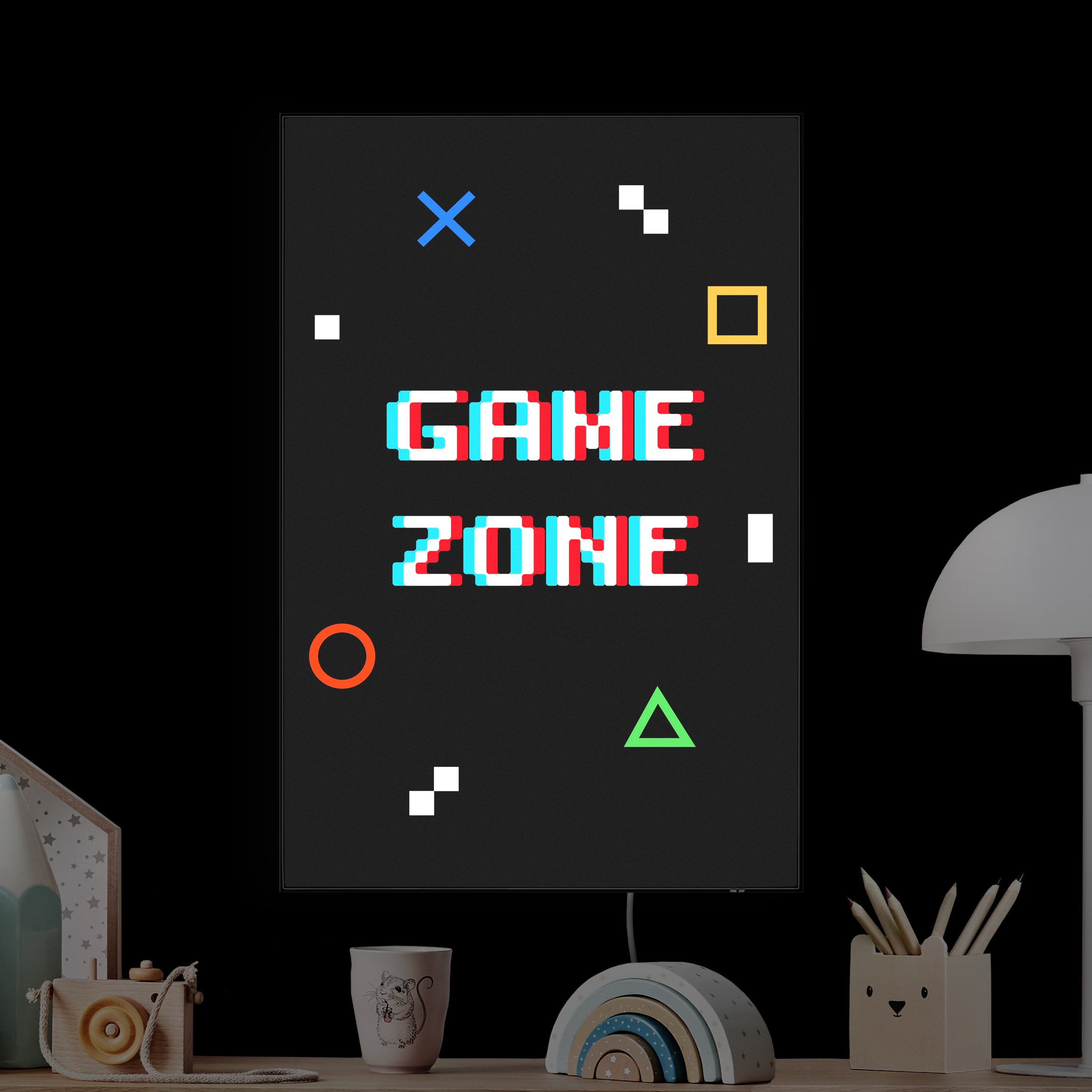 LED-Wechselbild Pixel Spruch Game Zone günstig online kaufen