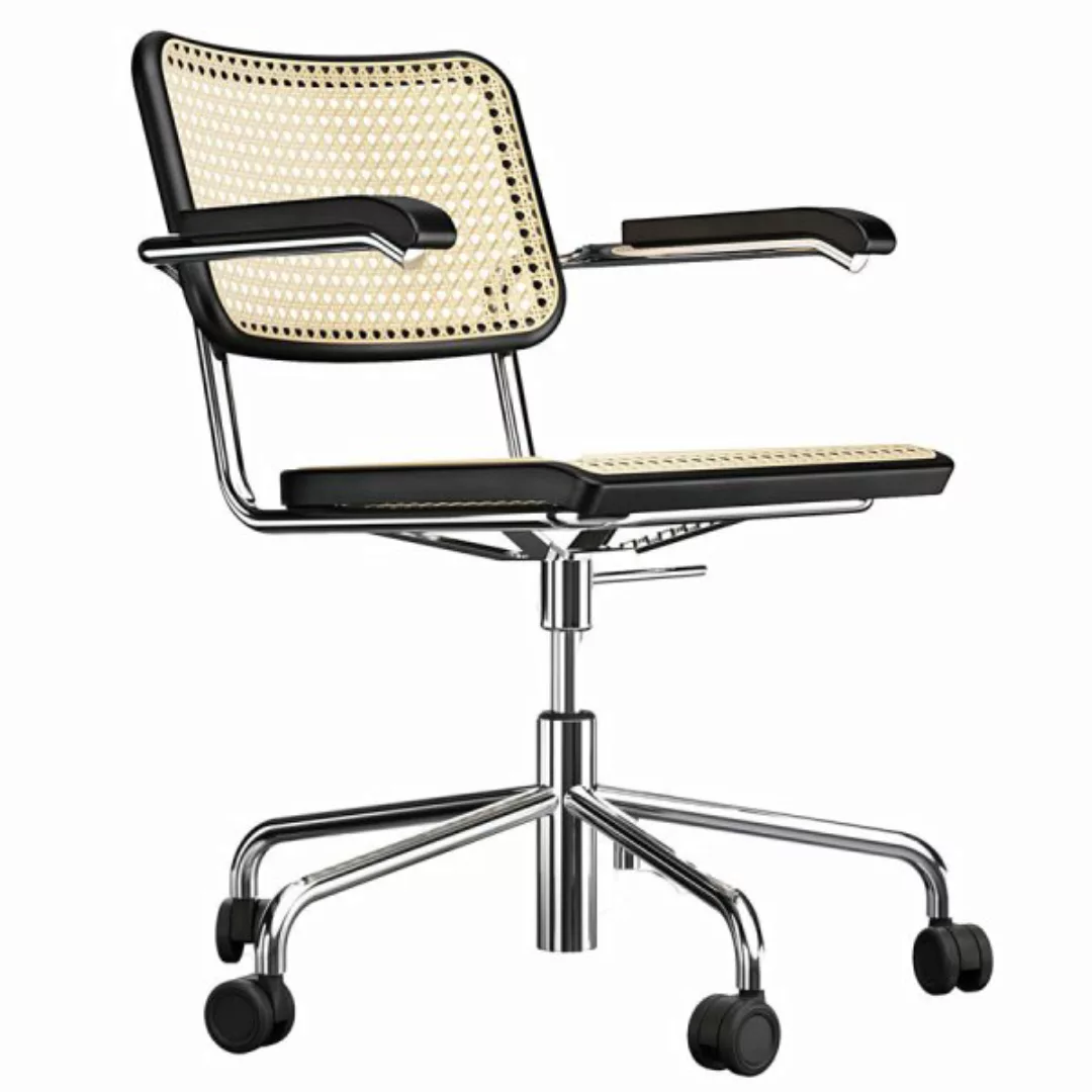 THONET Drehsessel S 64 VDR Atelier mit Armlehnen | Rohrgeflecht-Sitz | Gest günstig online kaufen