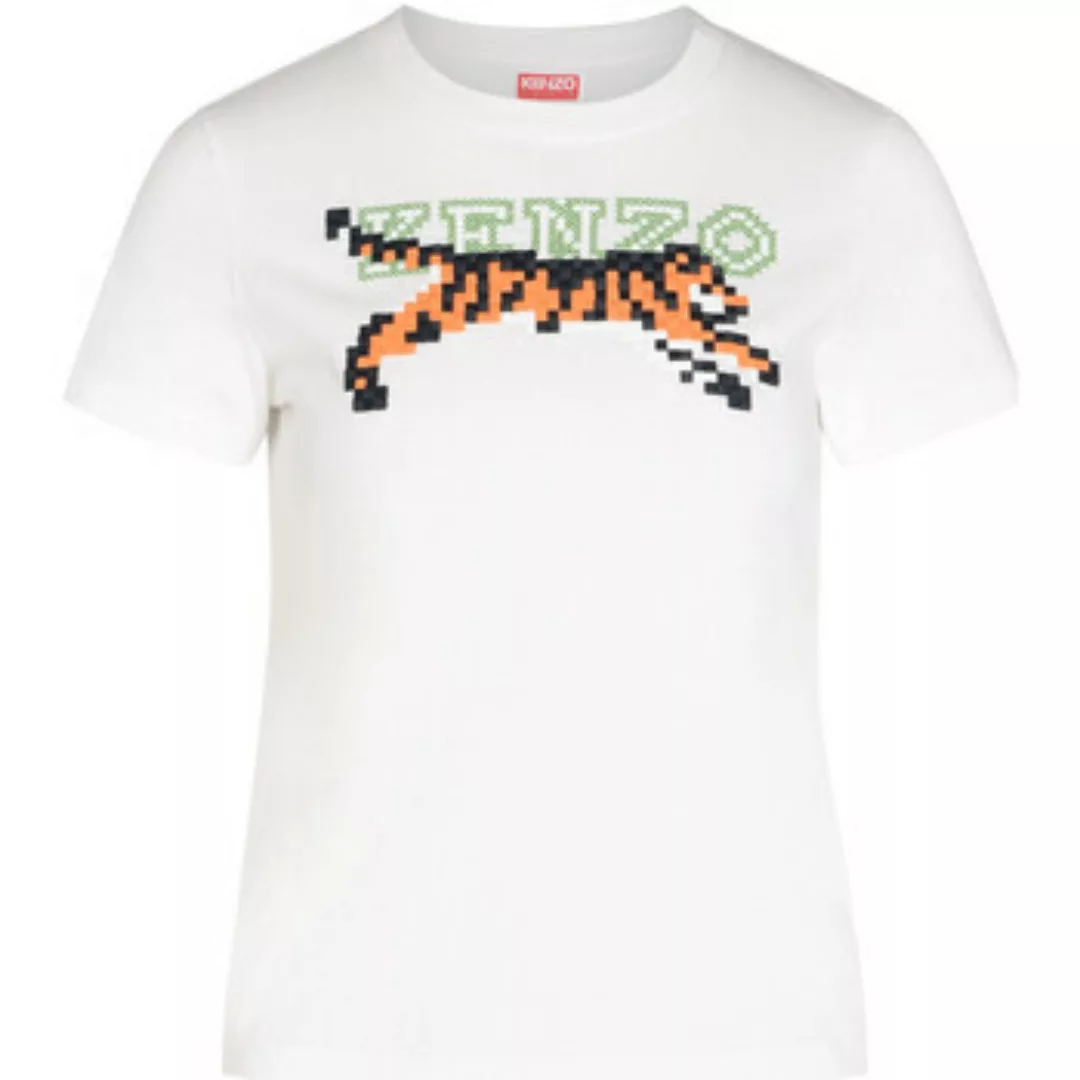 Kenzo  T-Shirts & Poloshirts T-Shirt  mit weißer Pixel-Stickerei günstig online kaufen