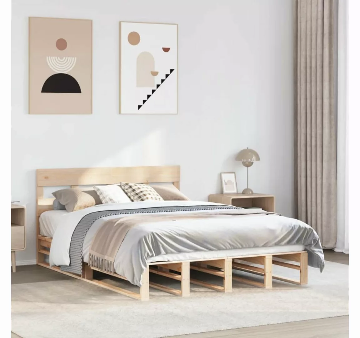 vidaXL Bett, Massivholzbett ohne Matratze 160x200 cm Kiefernholz günstig online kaufen