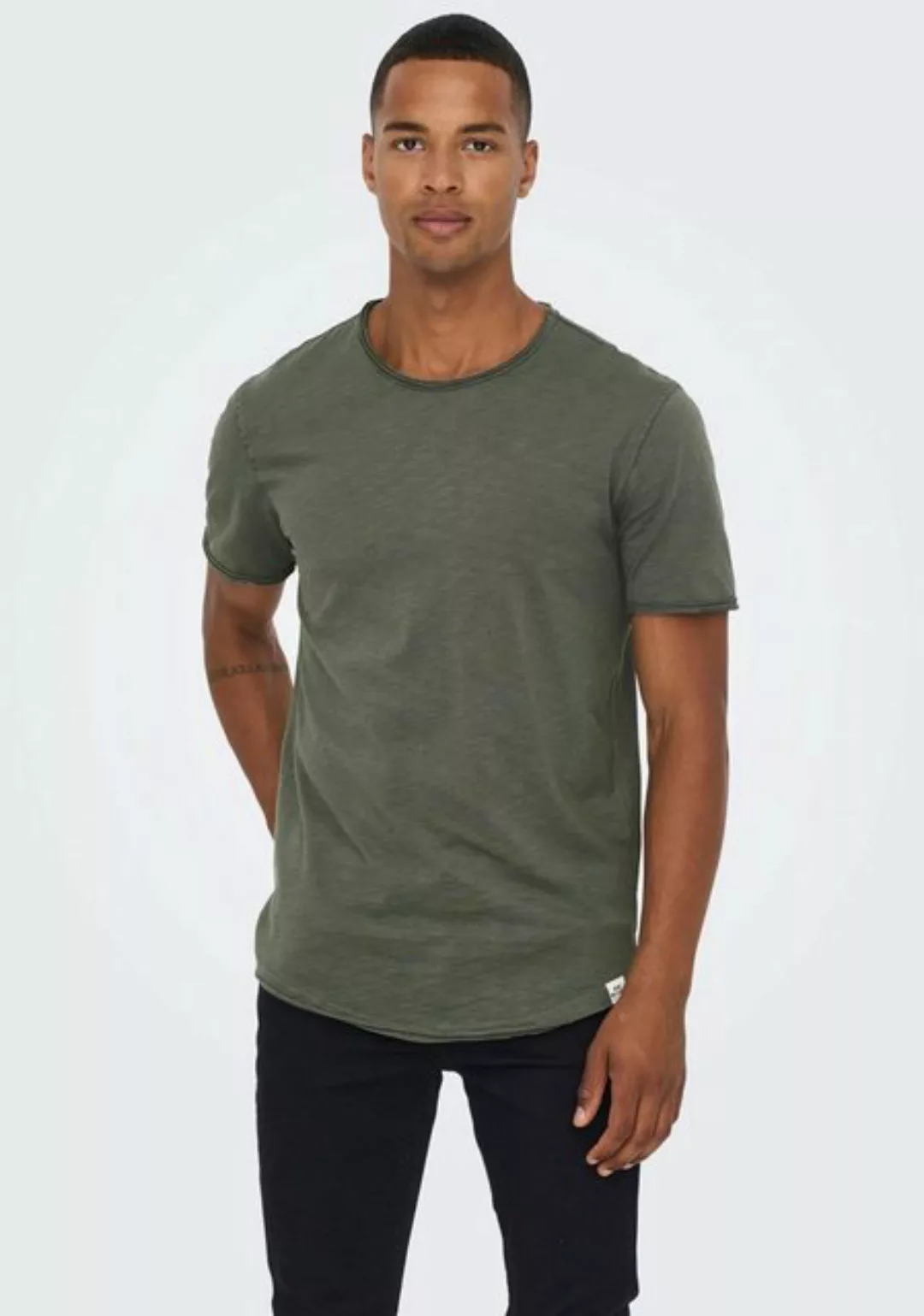 Only & Sons Herren Rundhals T-Shirt ONSBENNE LONGY - Regular Fit günstig online kaufen