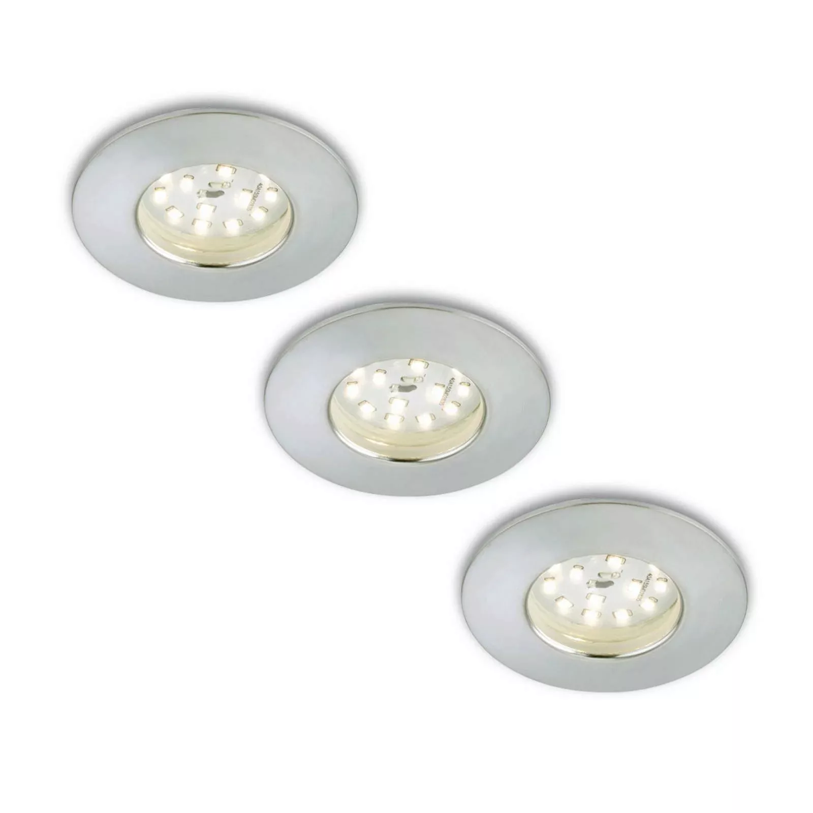 3er Set LED-Einbaustrahler Nikas IP44 alu günstig online kaufen