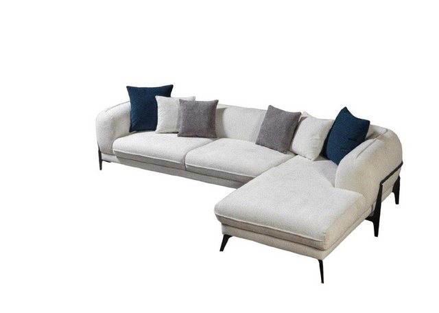 JVmoebel Ecksofa Weißes Ecksofa L-Form Couch Wohnzimmer Couchen Sofas Moder günstig online kaufen