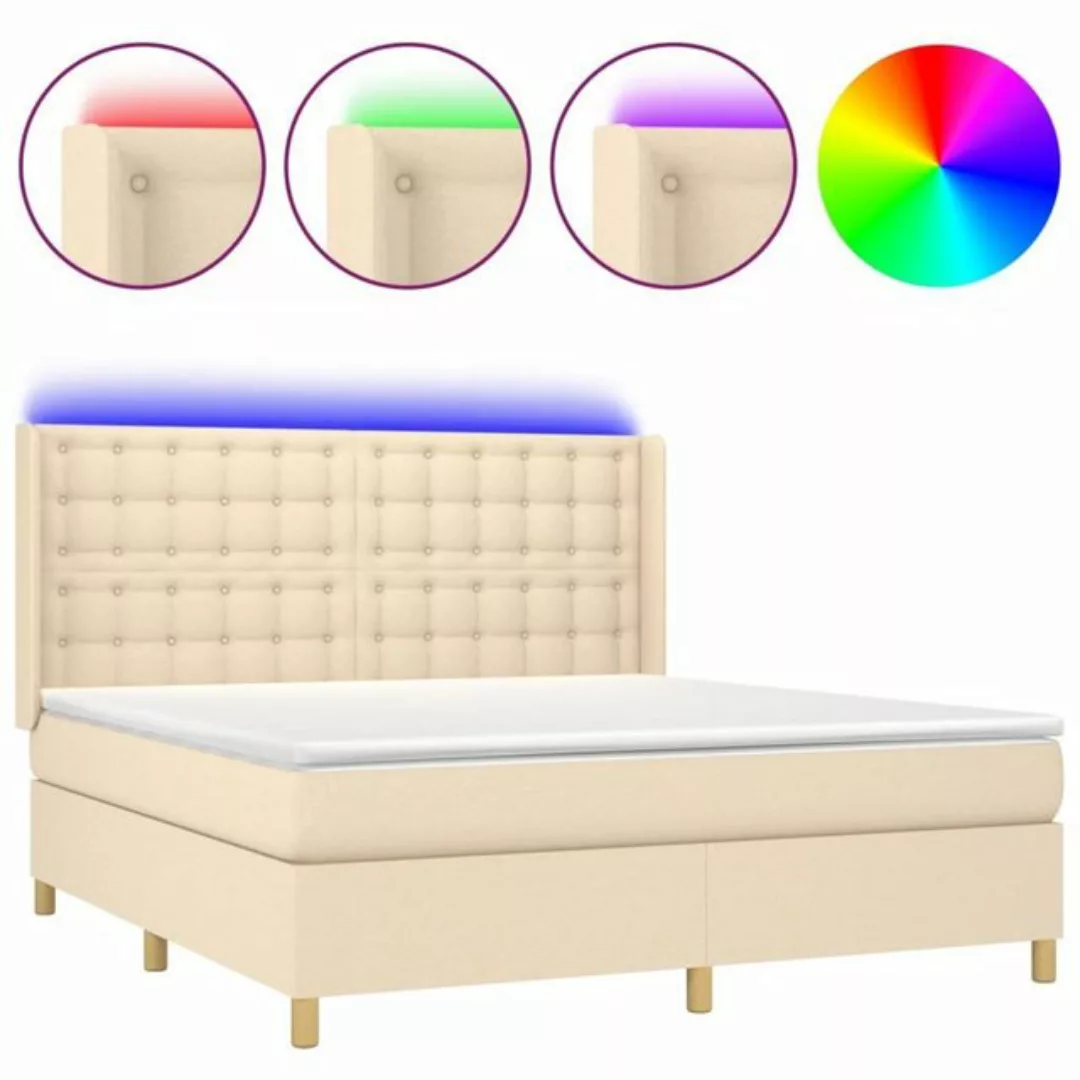 vidaXL Boxspringbett Bett Boxspringbett mit Matratze und LED Stoff (180 x 2 günstig online kaufen