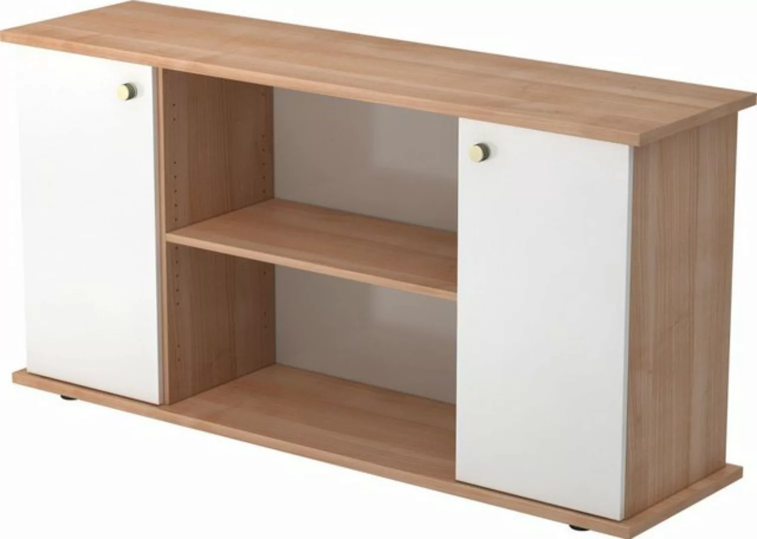 Aktenschrank Sideboard SB 2OH 2 Türen BxTxH 166,1x44,8x84cm Griff SG Nussba günstig online kaufen