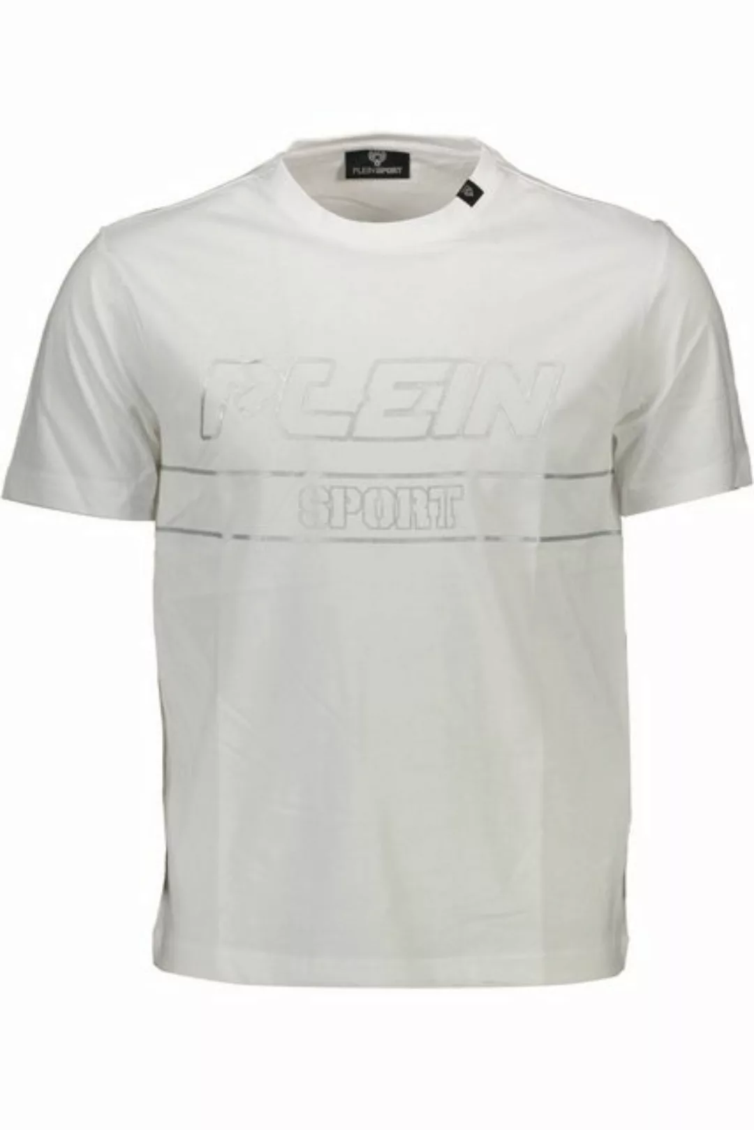 PLEIN SPORT T-Shirt Weißes Herren T-Shirt mit Rundhals & Druck - günstig online kaufen