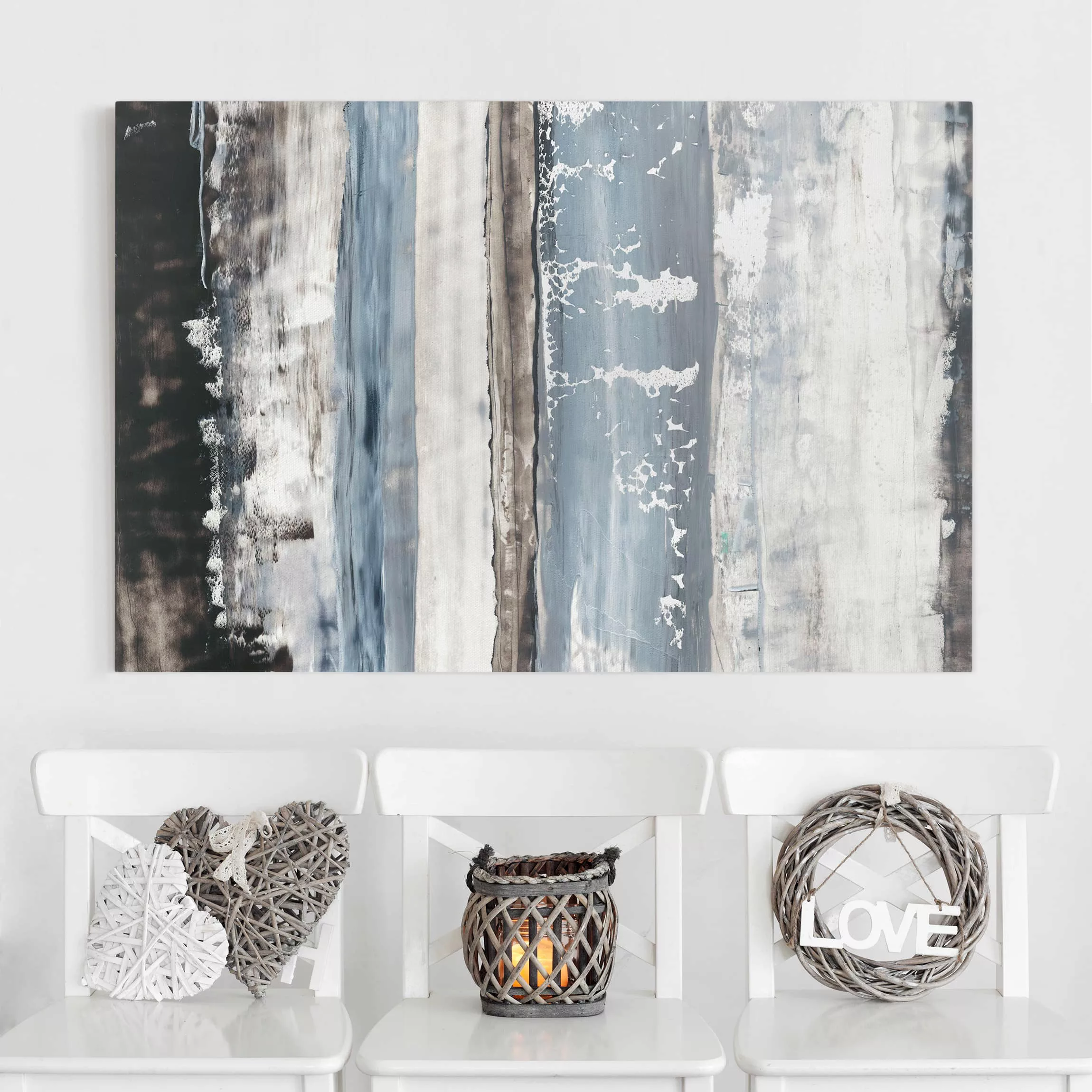 Leinwandbild Abstrakt - Querformat Eisiger Horizont I günstig online kaufen