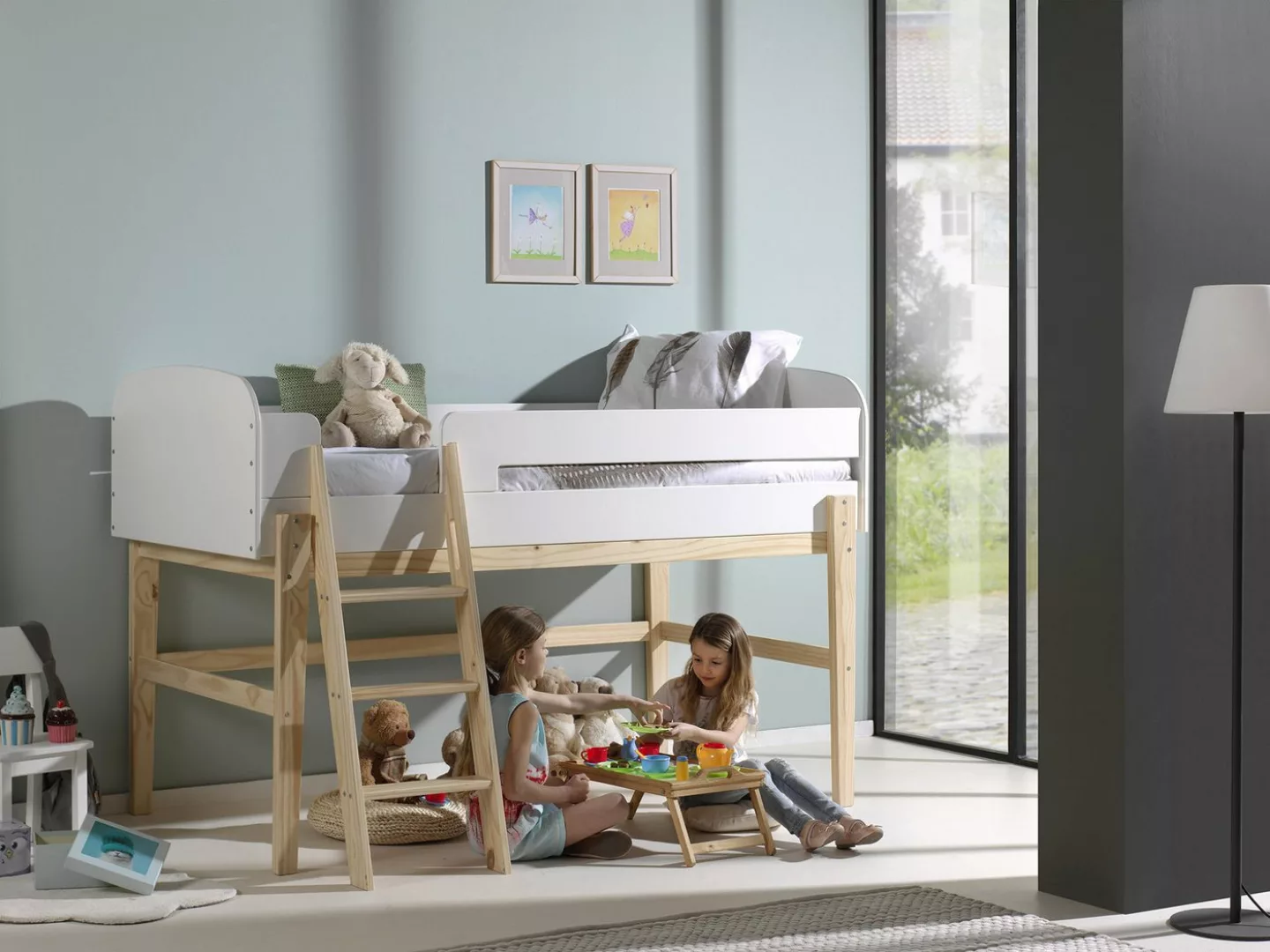 Vipack Hochbett "Kiddy", (Made in Europe), inkl. Lattenrost, MDF-Oberfläche günstig online kaufen