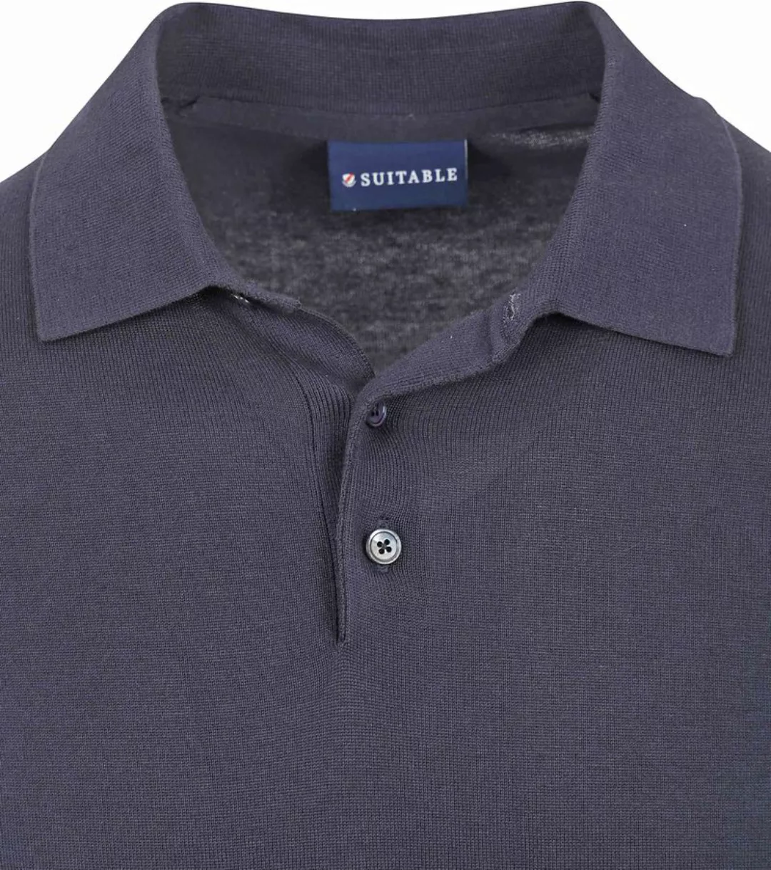 Suitable Knitted Poloshirt Navy - Größe XL günstig online kaufen