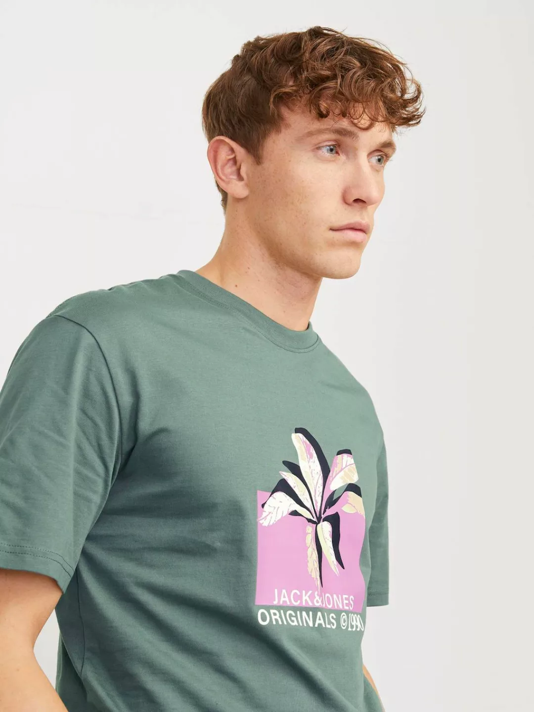 Jack & Jones Herren Rundhals T-Shirt JORTAMPA AOP BRANDING - Relaxed Fit günstig online kaufen