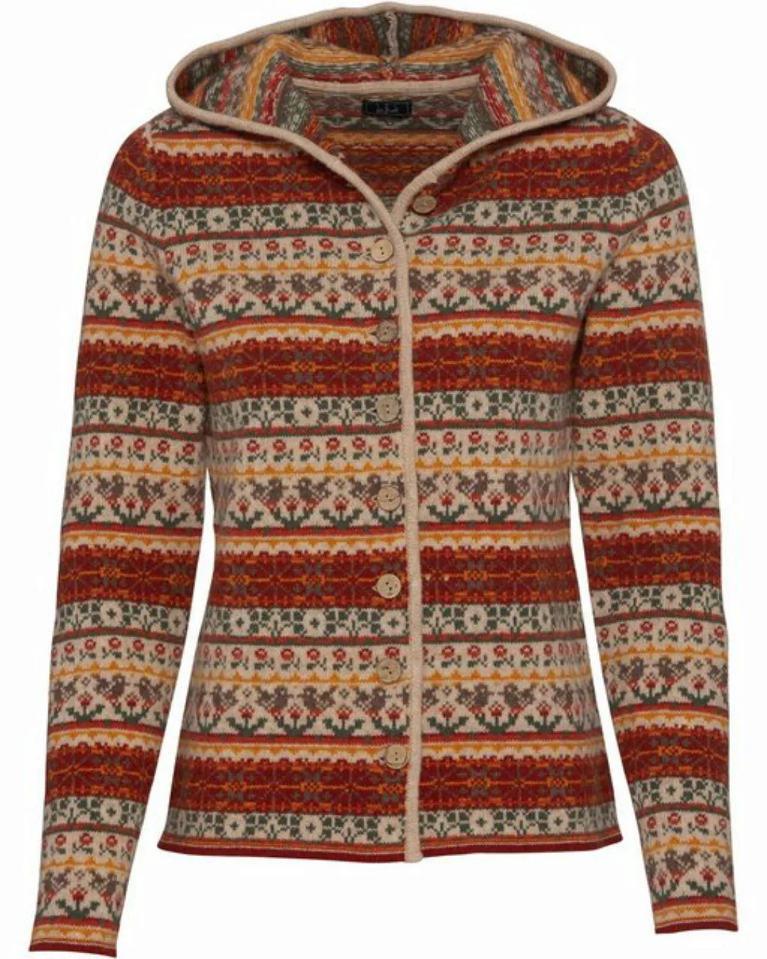 Luis Steindl Strickjacke Jacquard-Strickjacke mit Kapuze günstig online kaufen