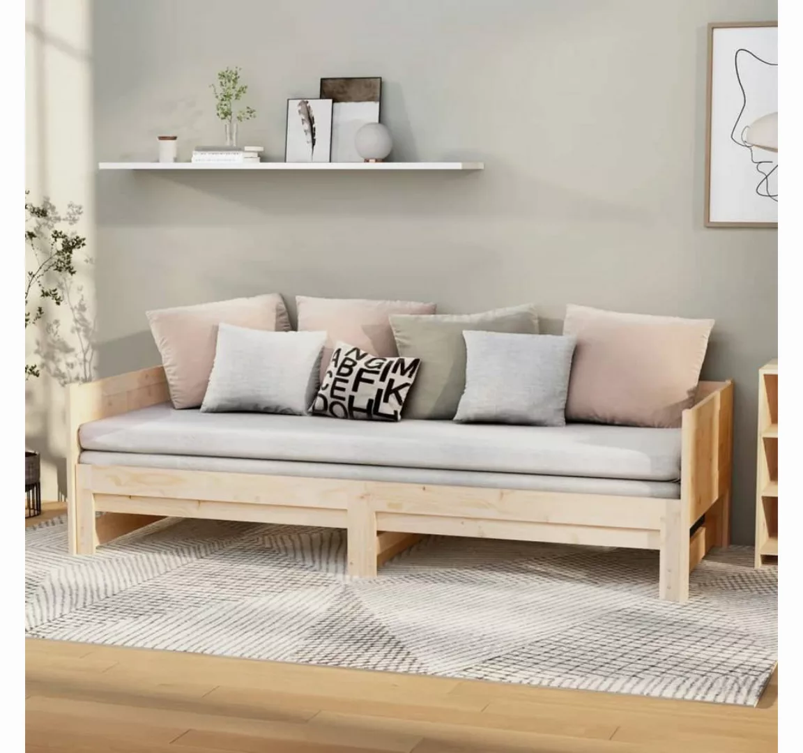 furnicato Bett Tagesbett Ausziehbar Massivholz Kiefer 2x(90x200) cm günstig online kaufen