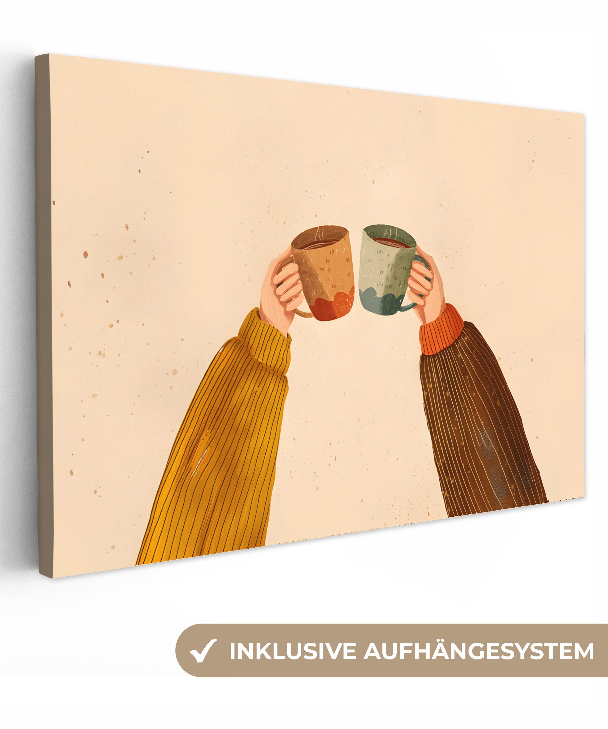OneMillionCanvasses® Leinwandbild Illustration - Becher - günstig online kaufen