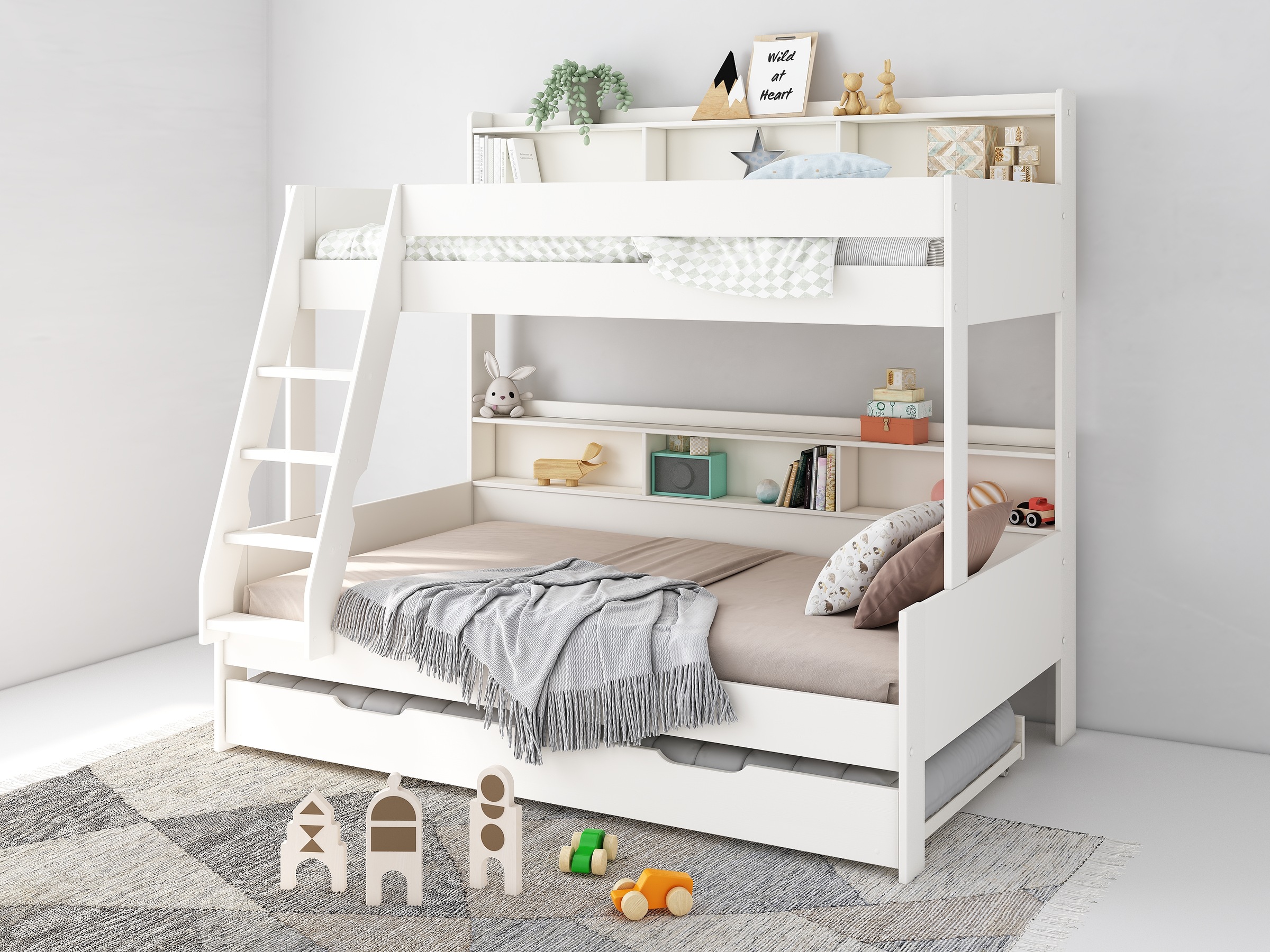 Lüttenhütt Etagenbett "Jaime II, Stockbett, viel Stauraum, mit Regalen, Mas günstig online kaufen