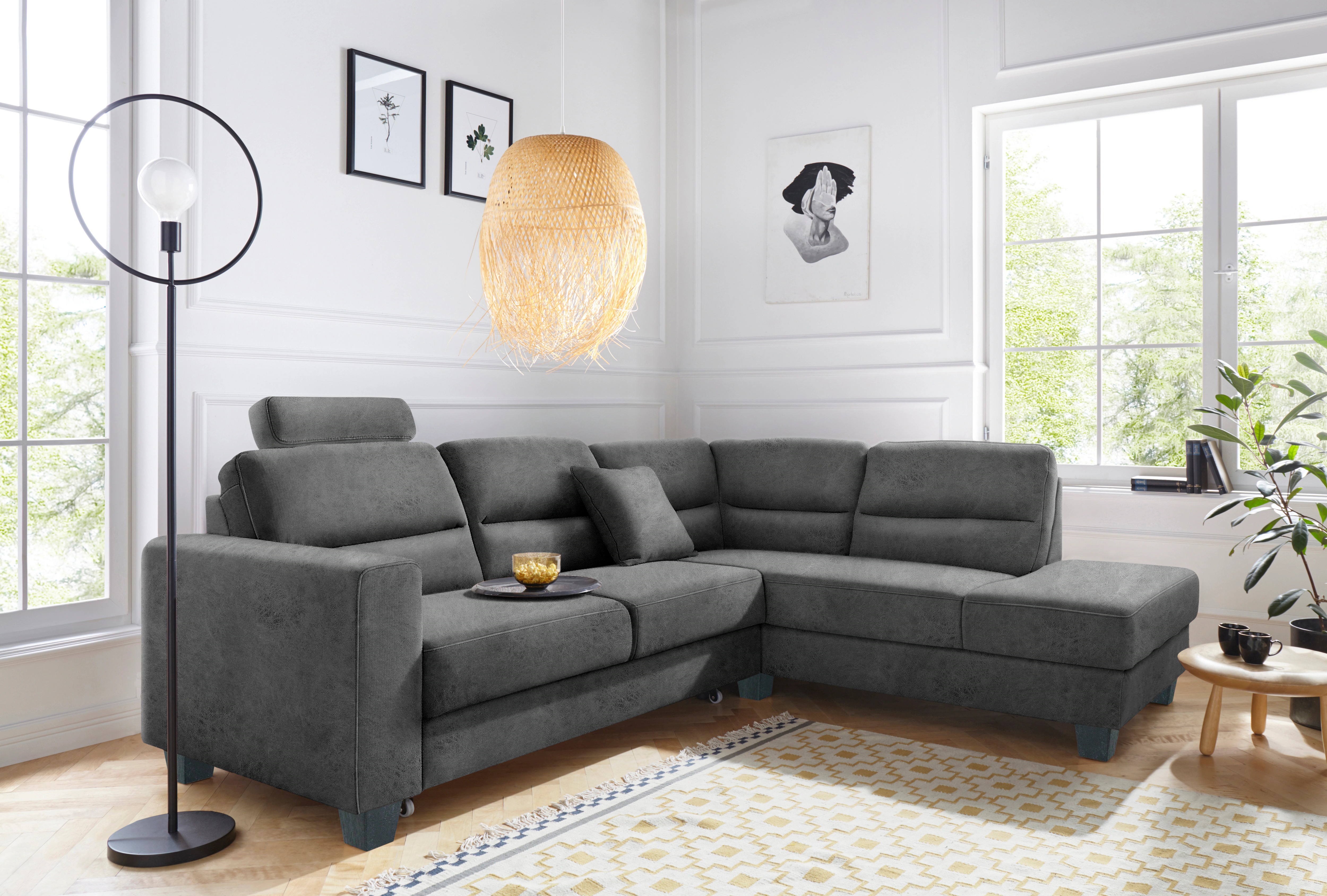 TRENDMANUFAKTUR Ecksofa "Chamber, L-Form", inklusive einer Kopfstütze, wahl günstig online kaufen