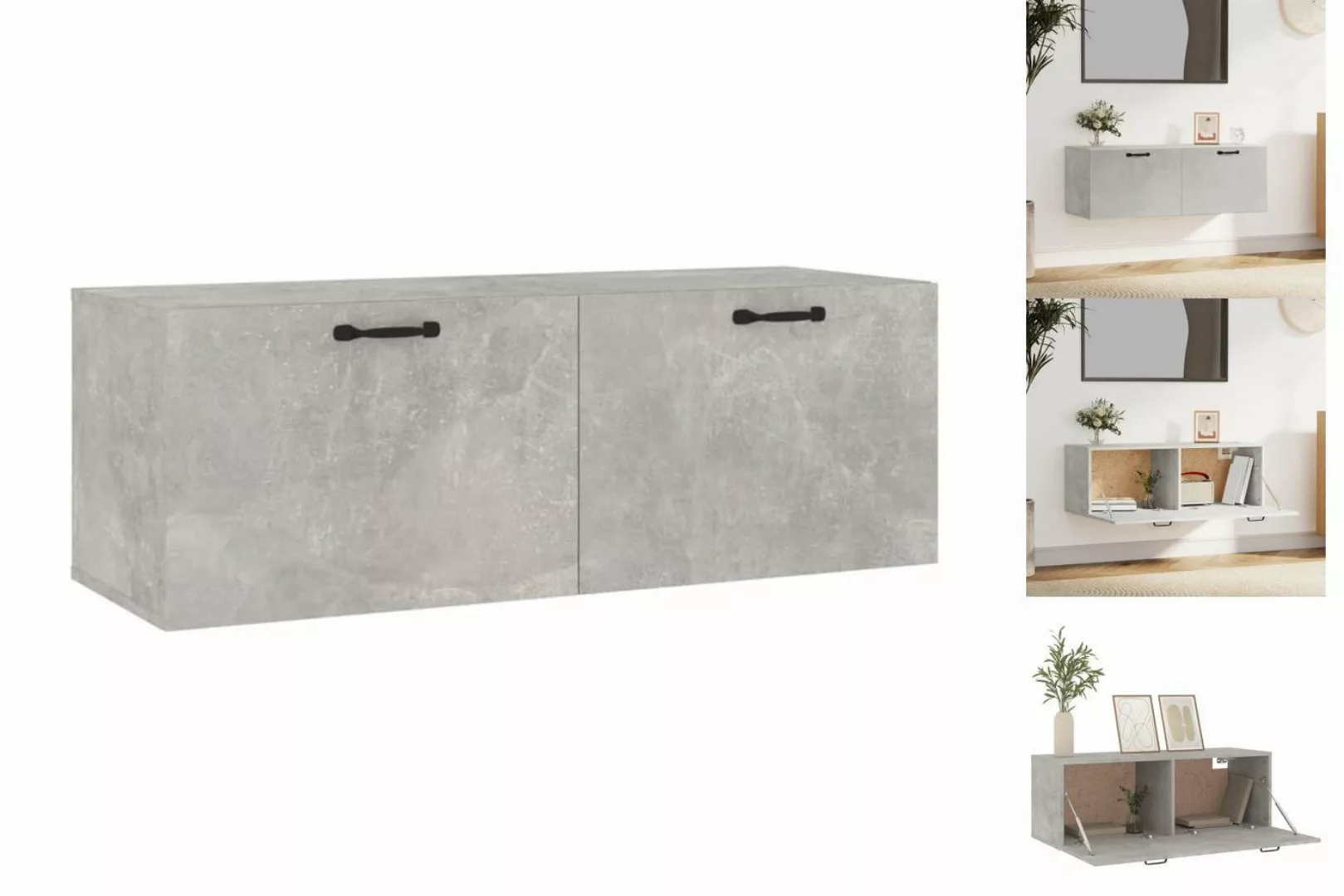 vidaXL Hängeschrank Hängeschrank Wandschrank Betongrau 100x36,5x35 cm Spanp günstig online kaufen