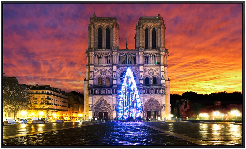 Papermoon Infrarotheizung »Notre Dame Sonnenaufgang«, sehr angenehme Strahl günstig online kaufen
