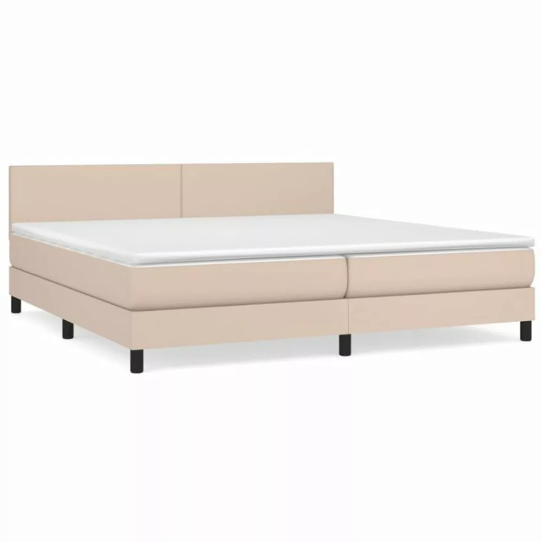 Vidaxl Boxspringbett Matratze Cappuccino-braun 200x200cm Kunstleder günstig online kaufen