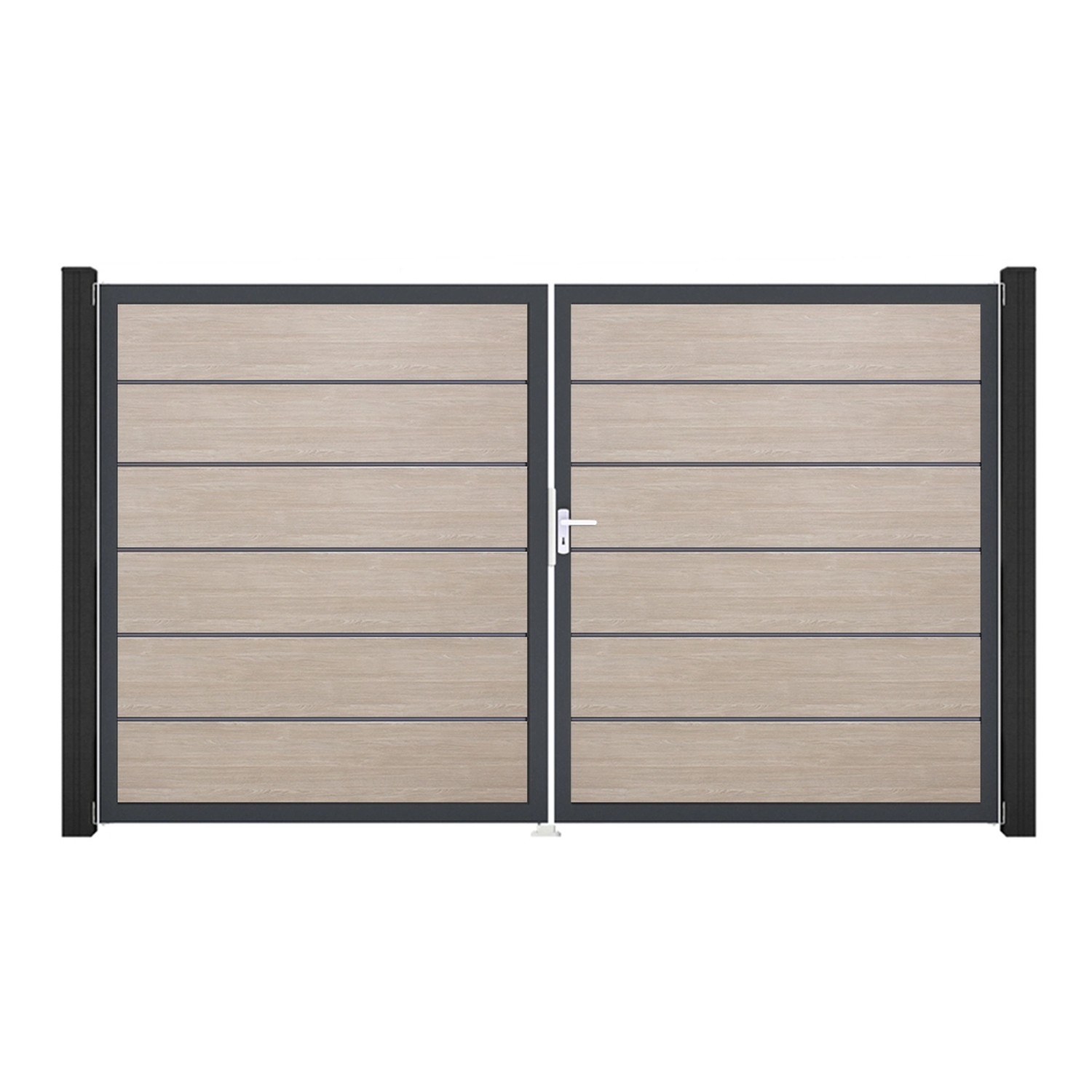 GroJa Tor 2-flg. Basicline Premium Sheffield Oak Rahmen 306 x 180 cm DIN Re günstig online kaufen