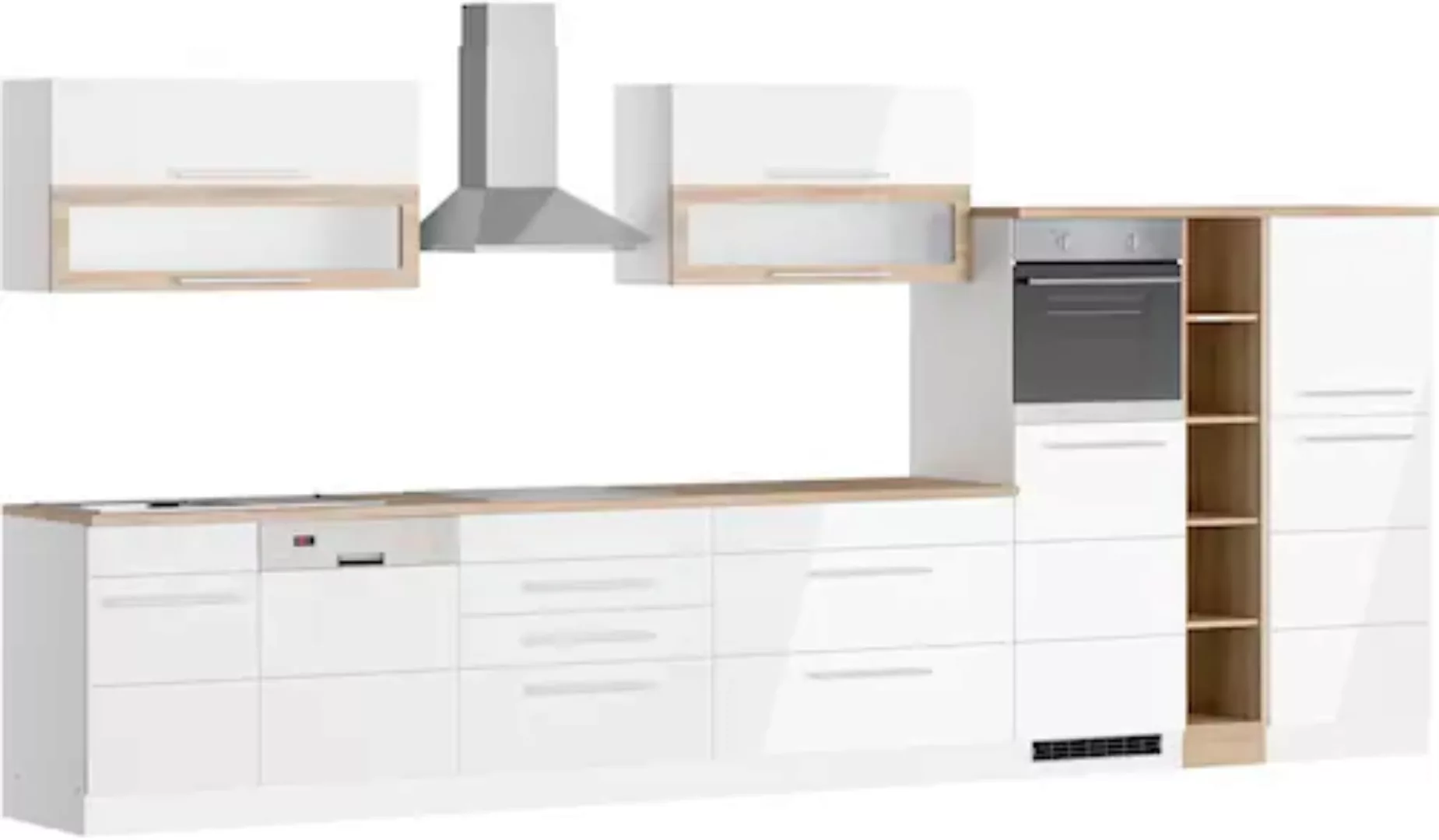 Kochstation Küche »KS-Wien«, Breite 350 cm, wahlweise mit E-Geräten günstig online kaufen