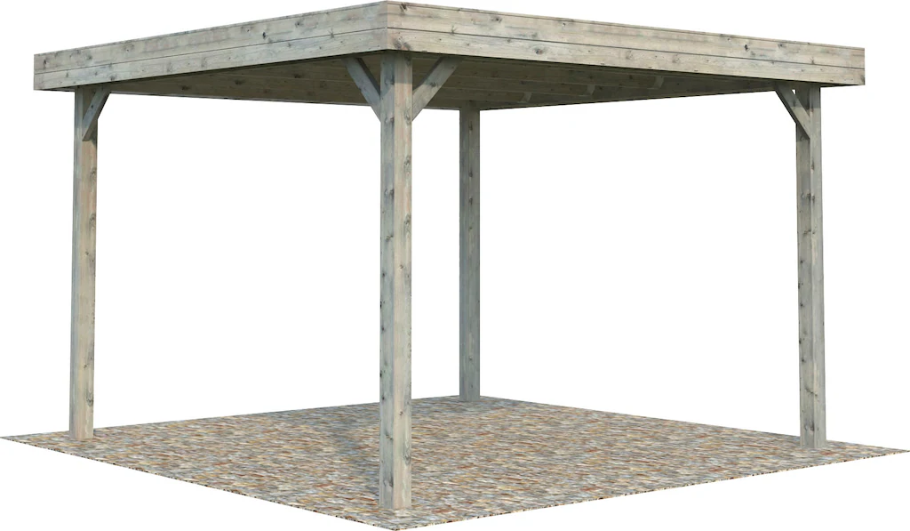 Palmako Holz-Pavillon Lucy Natur unbehandelt 389 cm x 389 cm ohne Fußboden günstig online kaufen