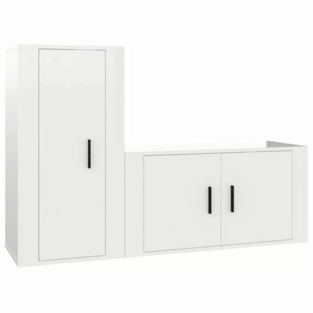 Vidaxl 2-tlg. Tv-schrank-set Hochglanz-weiß Holzwerkstoff günstig online kaufen