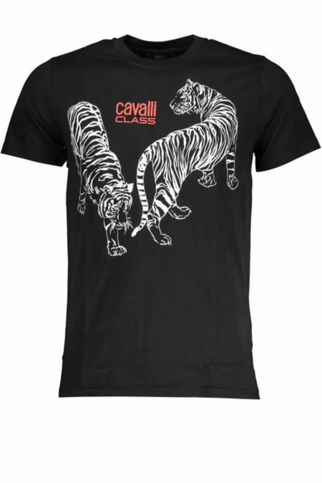 Cavalli Class T-Shirt Elegantes schwarzes Rundhals T-Shirt für Herren günstig online kaufen