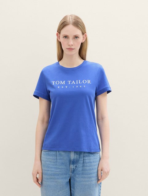 TOM TAILOR Print-Shirt, mit Logo Stickerei günstig online kaufen