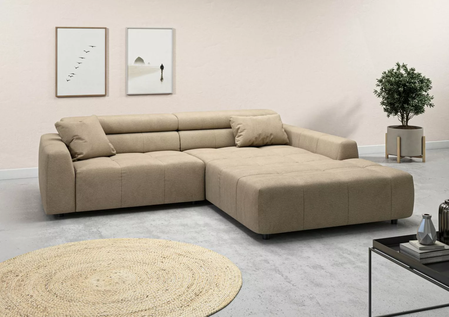 3C Candy Ecksofa Denver auch mit Cord- und Easy care-Bezug, Kopfteilverstel günstig online kaufen