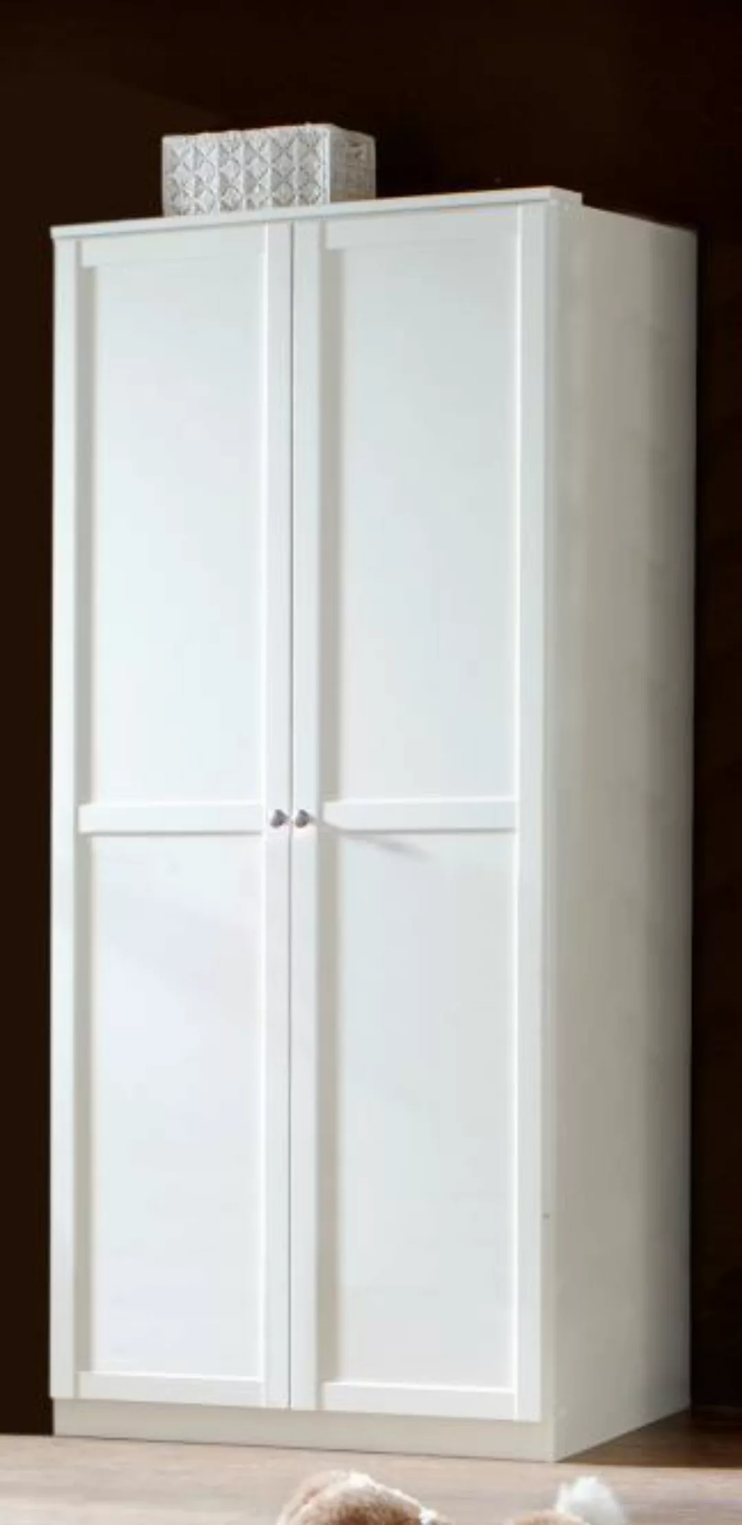 Kleiderschrank 90 cm breit Weiß Landhaus Stil FILOU günstig online kaufen