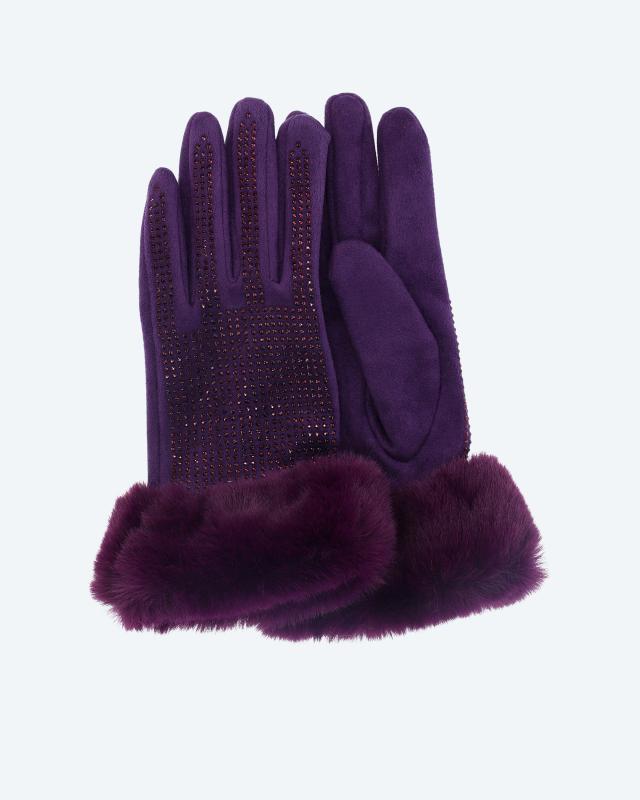 Pfeffinger Handschuhe mit Steinchen & Webpelz günstig online kaufen