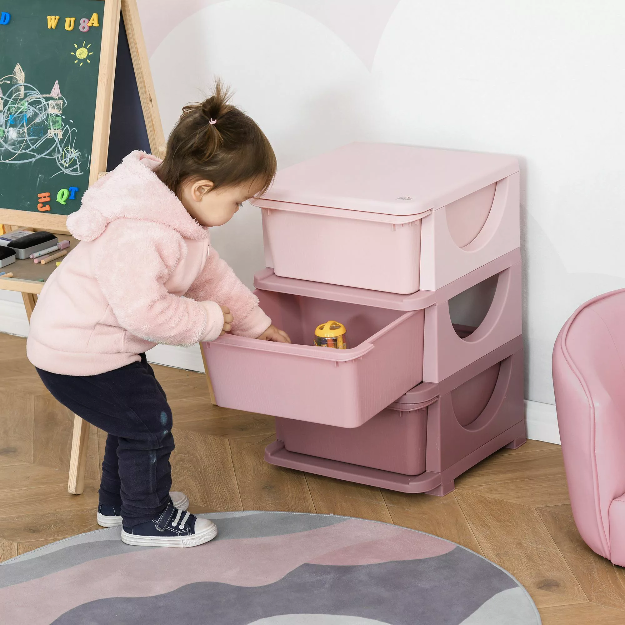 HOMCOM Schubladenschrank mit Stauraum Aufbewahrungsboxen Spielzeug-Organize günstig online kaufen