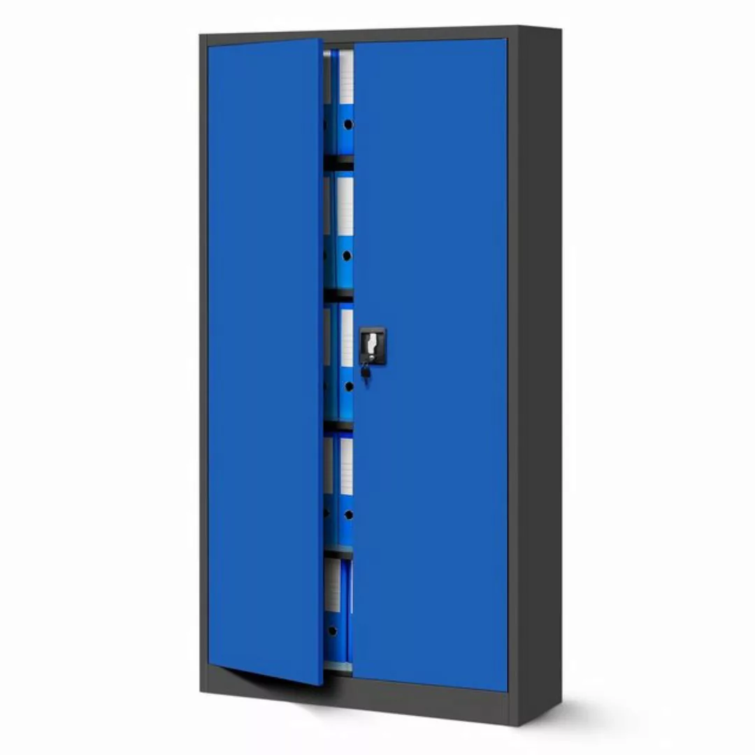 Jan Nowak Aktenschrank Aktenschrank Stahlschrank anthrazit-blau 185x90x40 günstig online kaufen