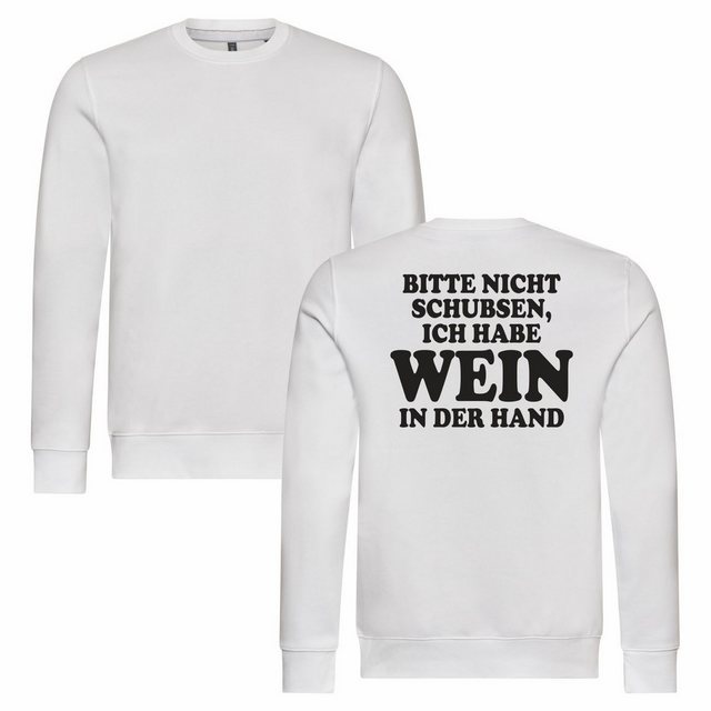 deinshirt Rundhalspullover Herren Sweatshirt Bitte nicht schubsen habe Wein günstig online kaufen