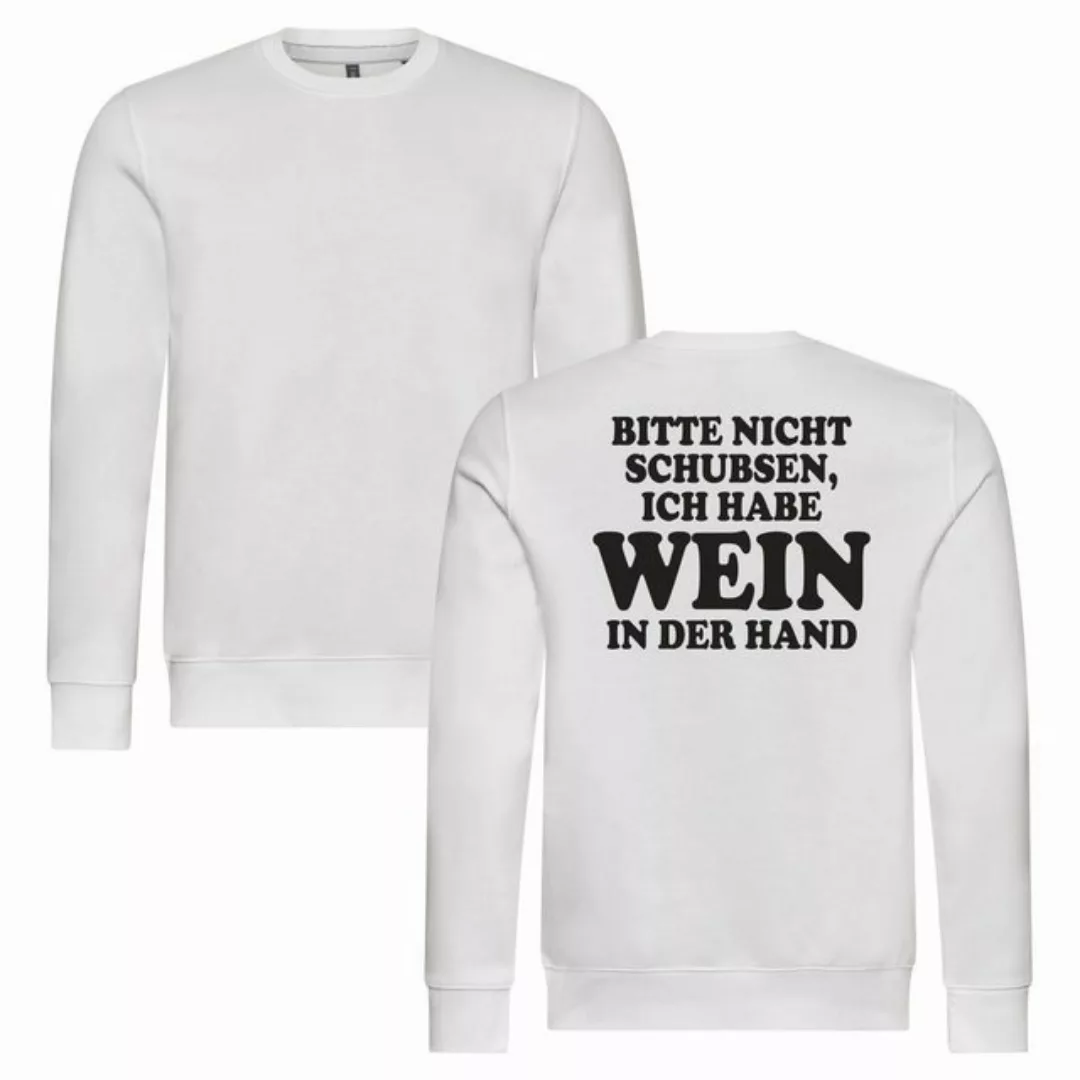 deinshirt Rundhalspullover Herren Pullover Bitte nicht schubsen habe Wein i günstig online kaufen