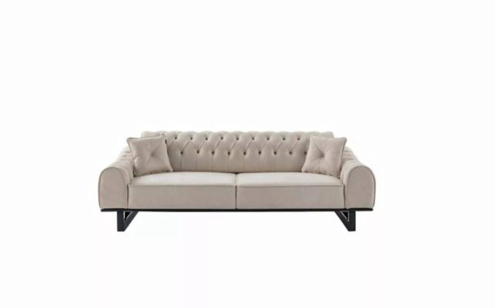 JVmoebel 3-Sitzer Exklusiver Beiger Sofa 3-Sitzer Wohnzimmer Sofas Designer günstig online kaufen