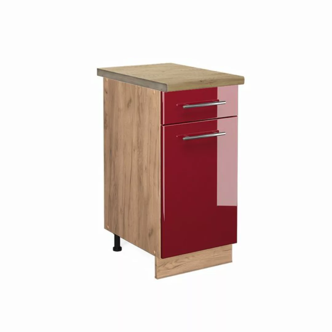 Vicco Unterschrank Fame-Line, Bordeaux Hochglanz/Goldkraft Eiche, 40 cm, AP günstig online kaufen