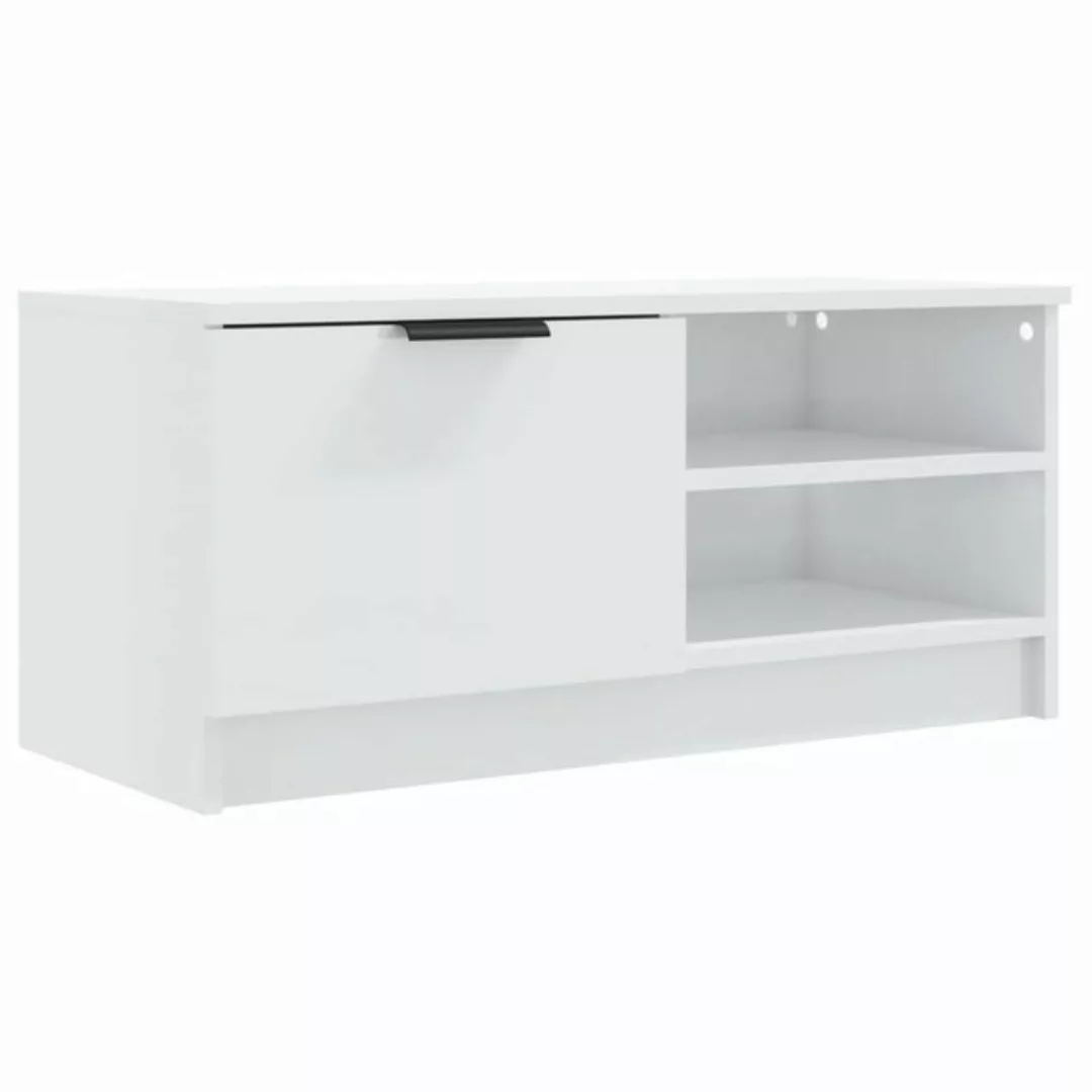 furnicato TV-Schrank Hochglanz-Weiß 80x35x36,5 cm Holzwerkstoff günstig online kaufen