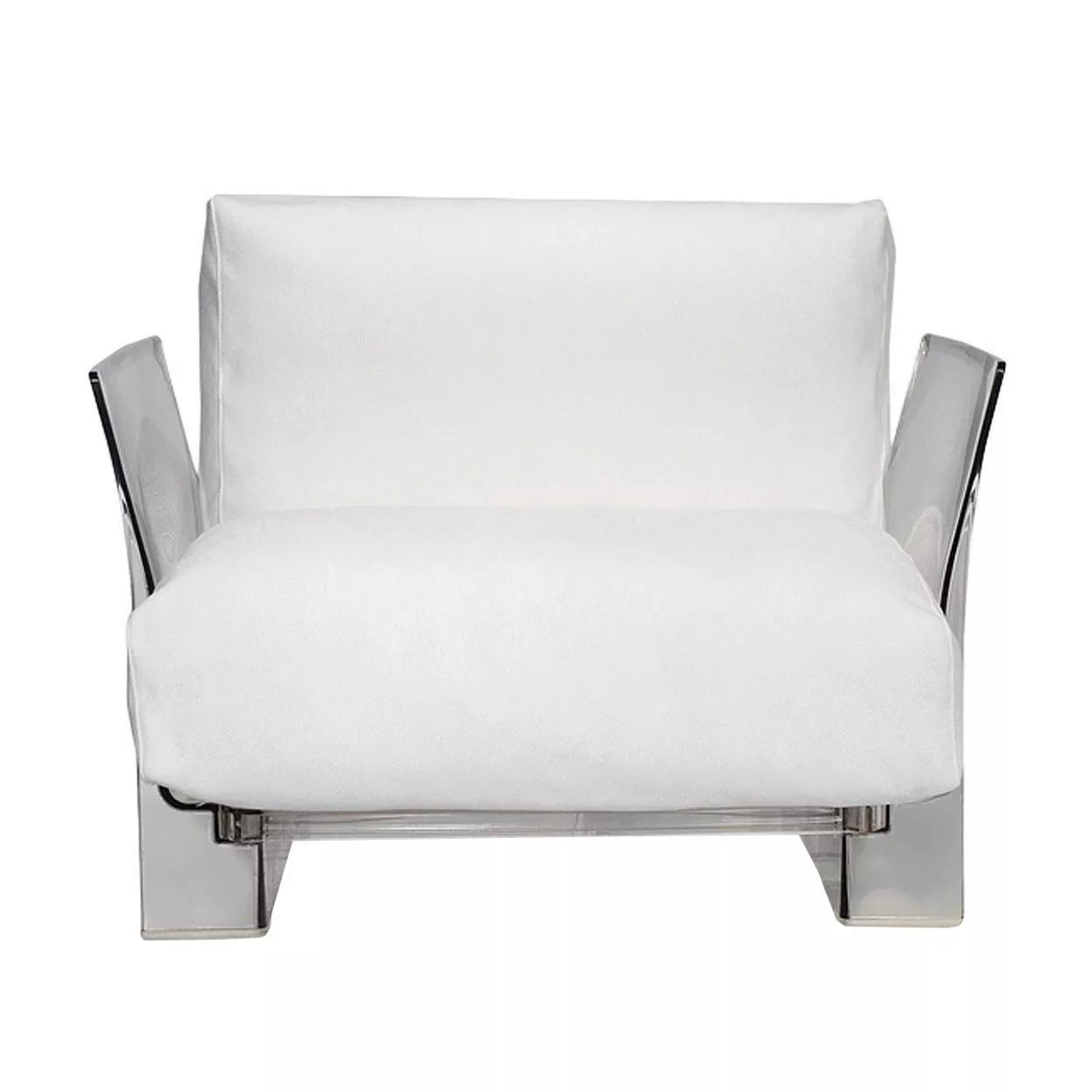 Kartell - Pop Sessel Gestell transparent - weiß/Baumwolle/BxTxH 92x94x70cm günstig online kaufen