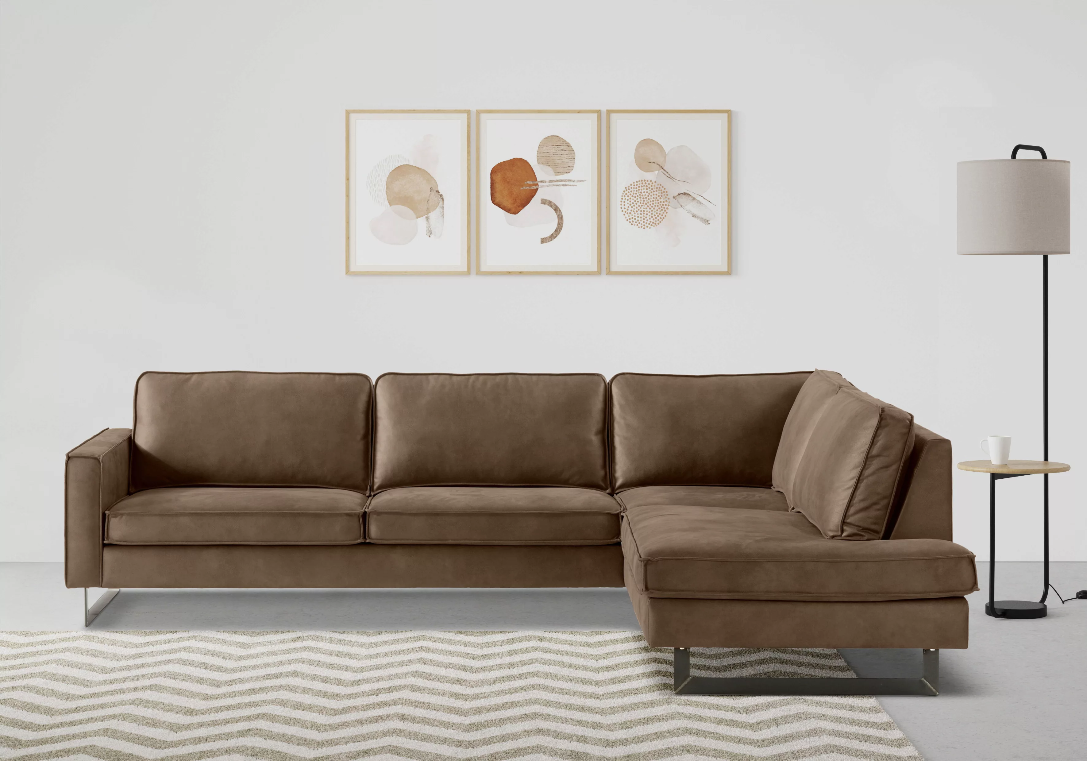 Places of Style Ecksofa Pinto, 290 cm, Ottomane links / rechts, Cord, Feinc günstig online kaufen